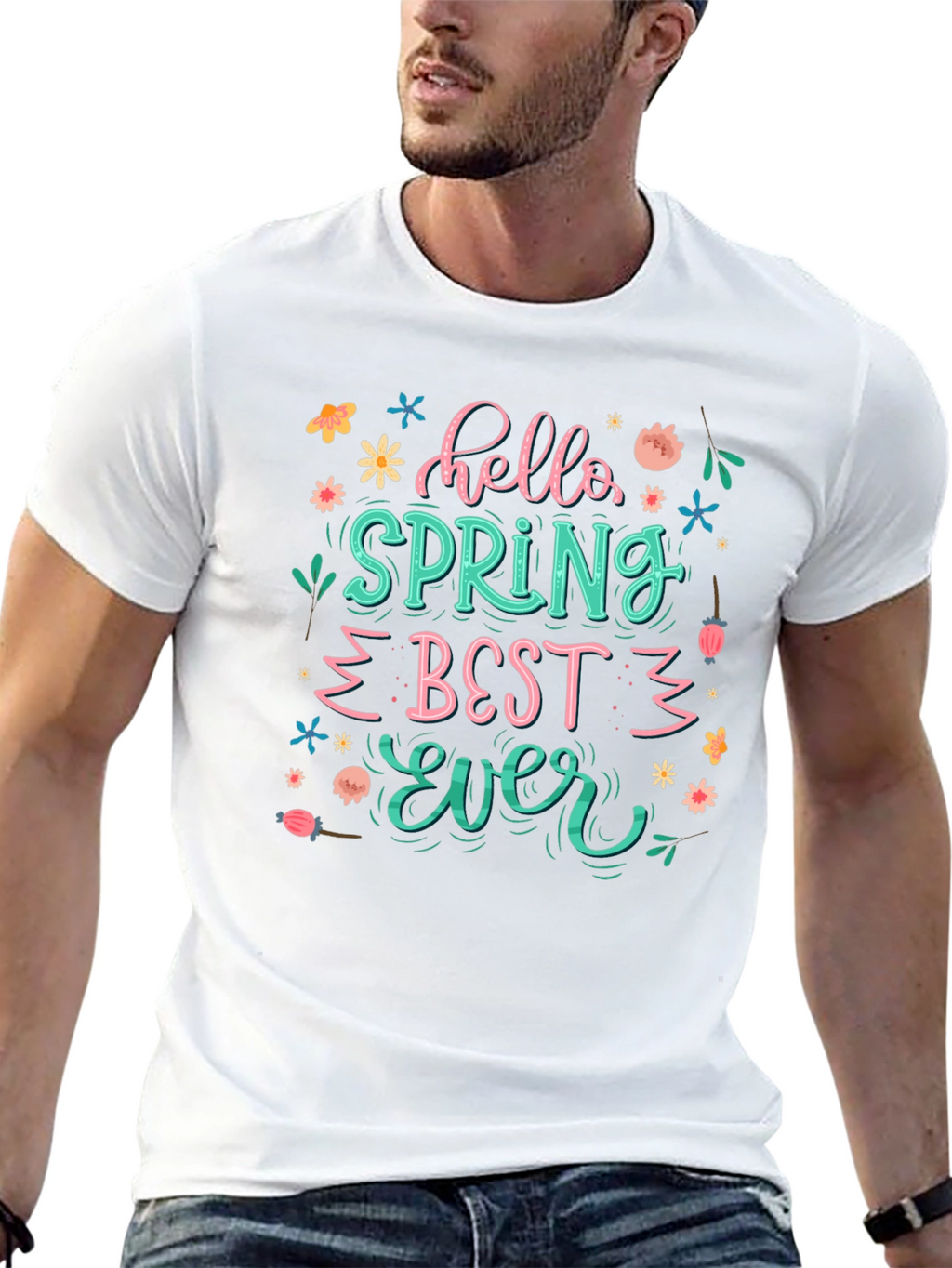 Hello Spring Best Ever Black T-Shirt