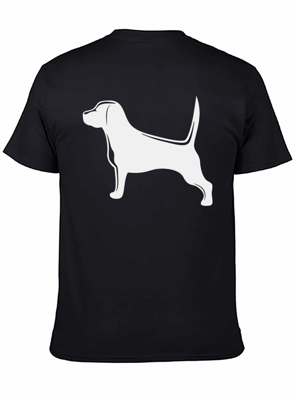 Dog Silhouette Graphic Tee - Black Cotton Blend