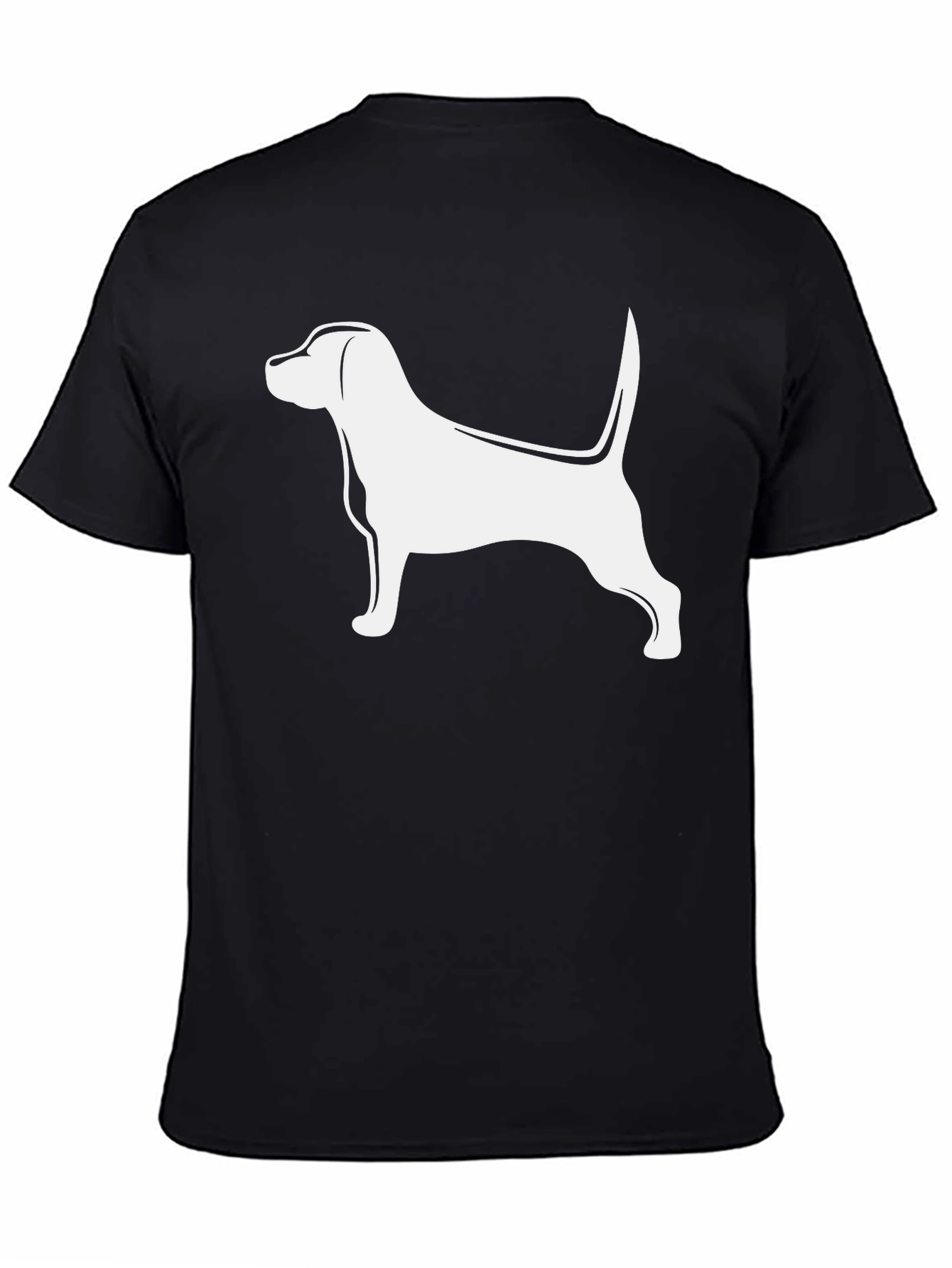 Dog Silhouette Graphic Tee - Black Cotton Blend