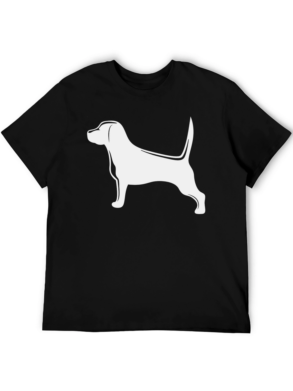 Dog Silhouette Graphic Tee - Black Cotton Blend