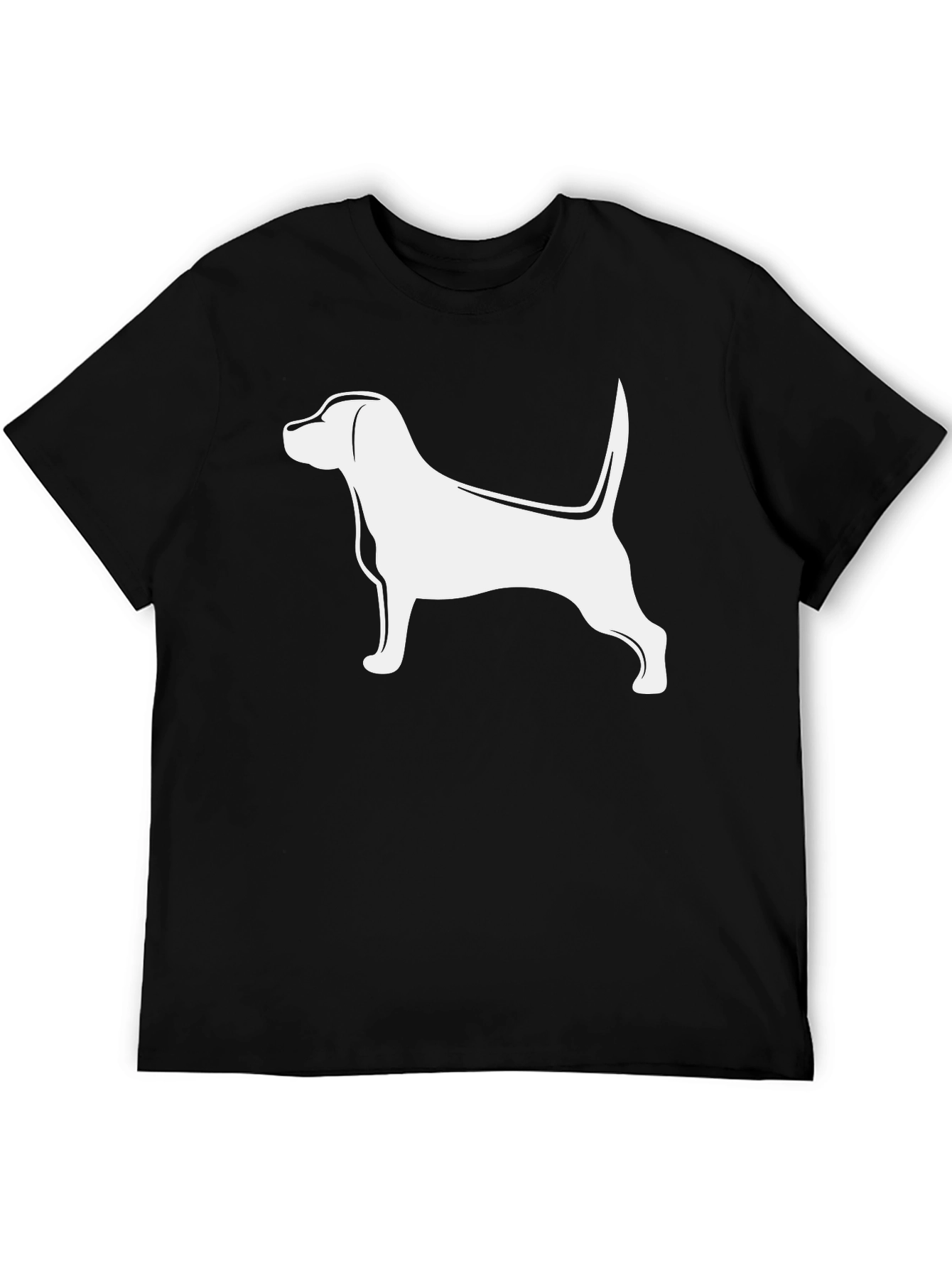 Dog Silhouette Graphic Tee - Black Cotton Blend