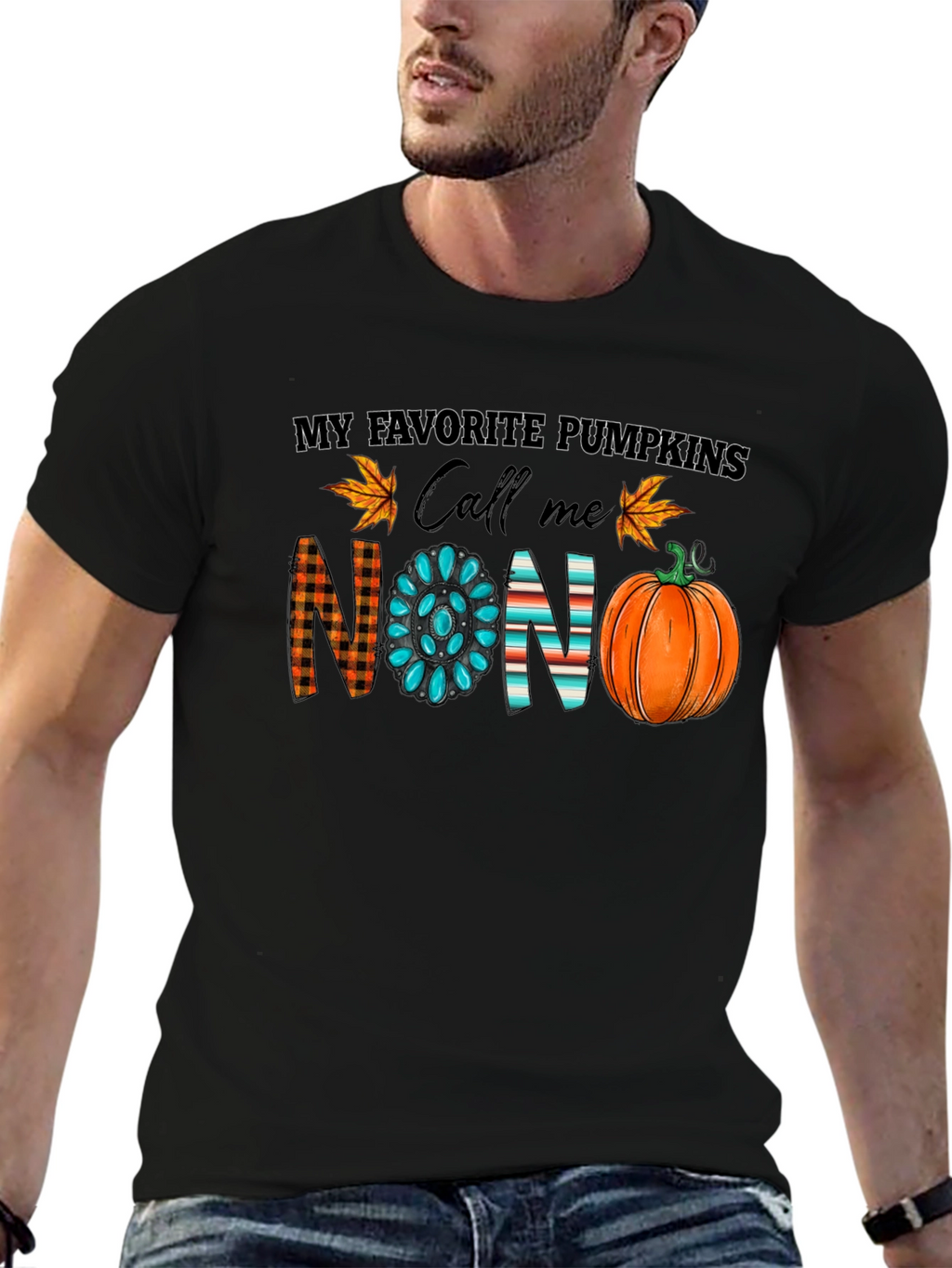 My Favorite Pumpkins Call Me Nono Black T-Shirt