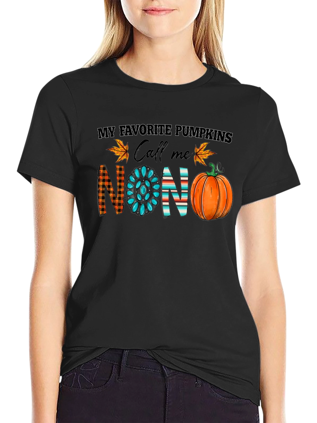 My Favorite Pumpkins Call Me Nono Black T-Shirt