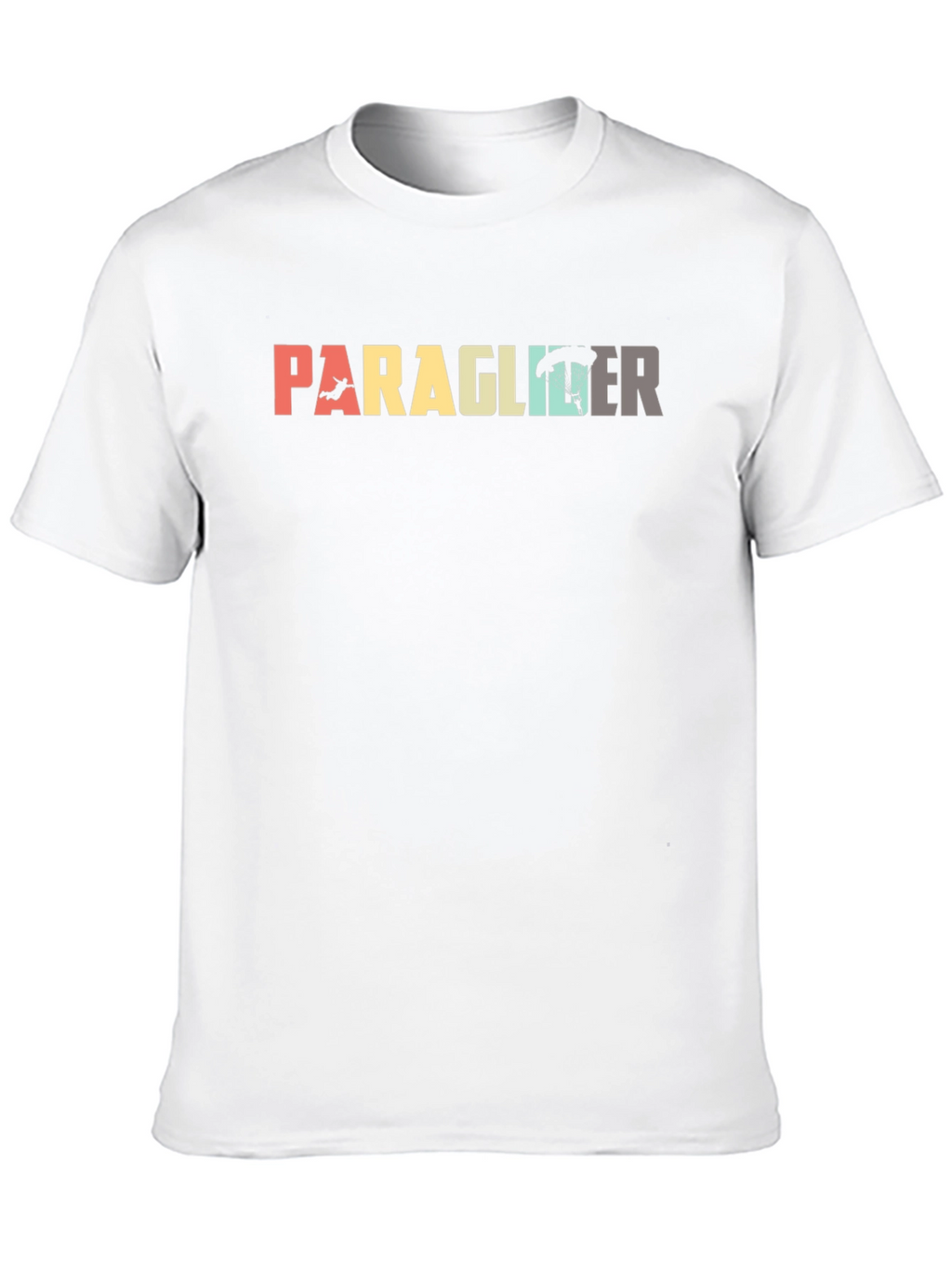 Paraglider Retro Style Black T-Shirt