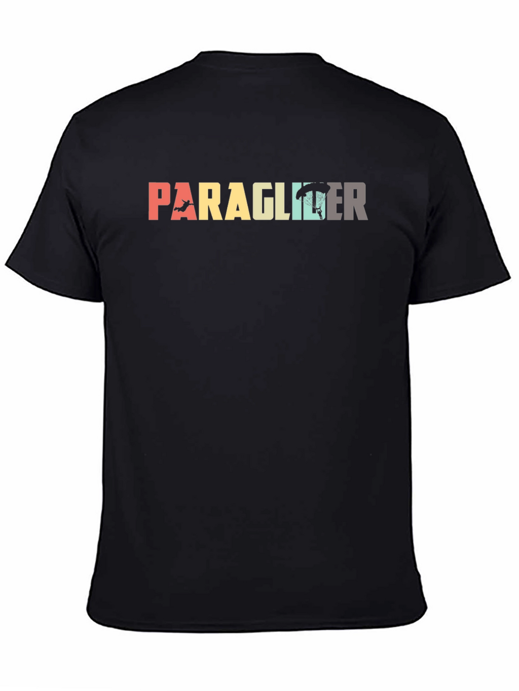 Paraglider Retro Style Black T-Shirt