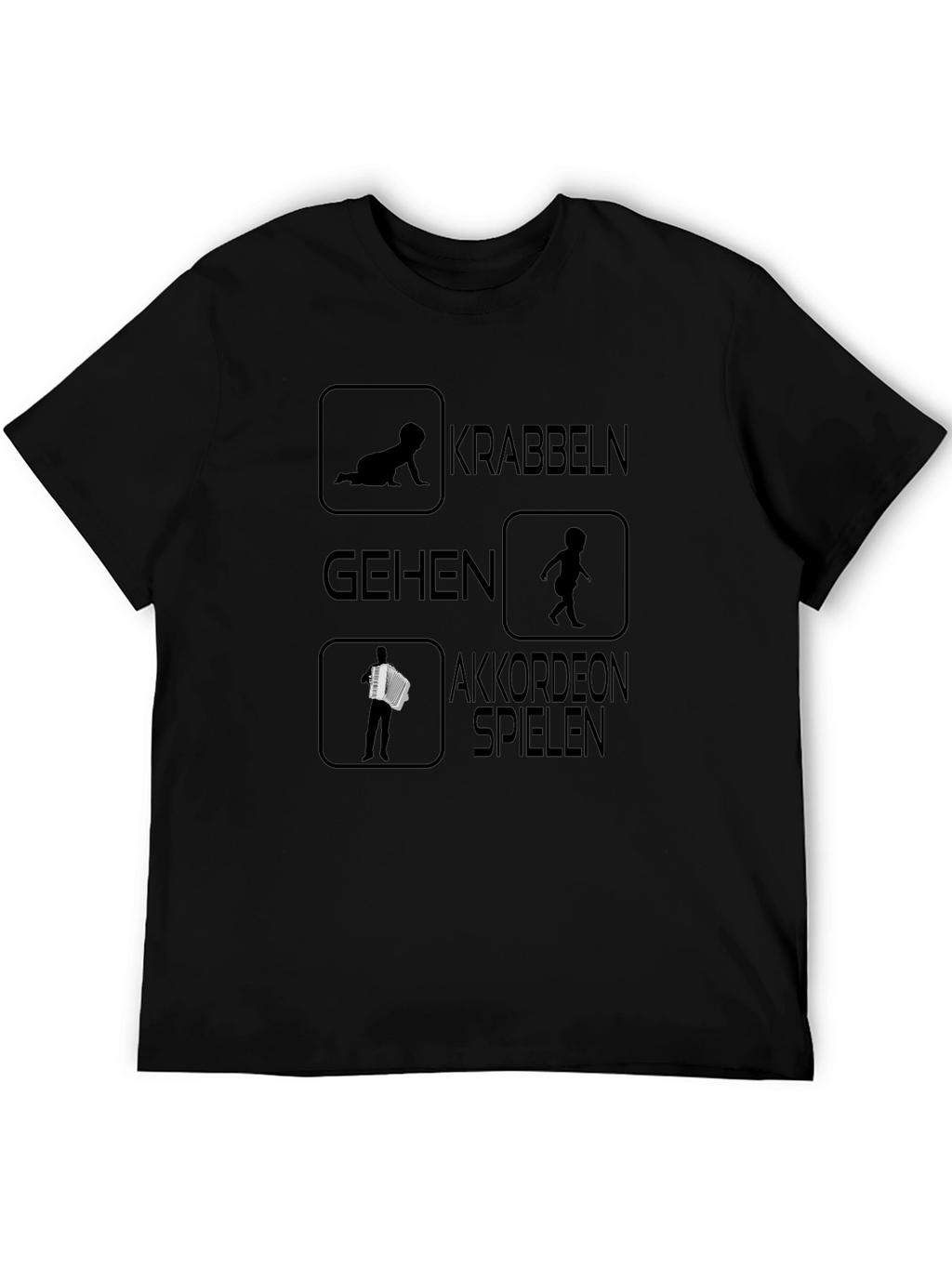 Accordion Player Black T-Shirt