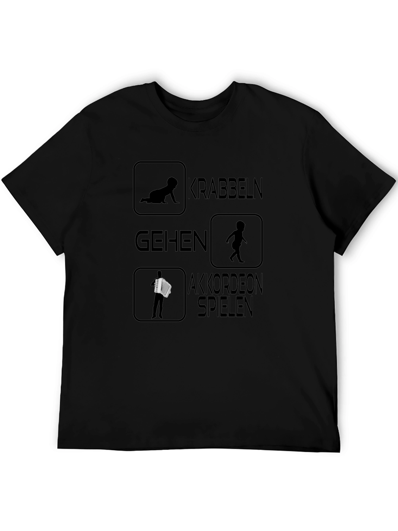 Accordion Player Black T-Shirt