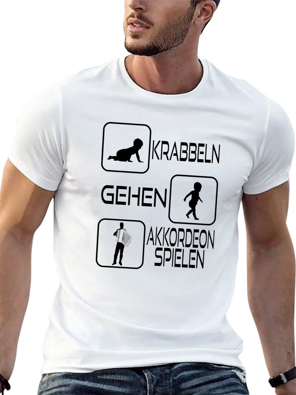 Accordion Player Black T-Shirt