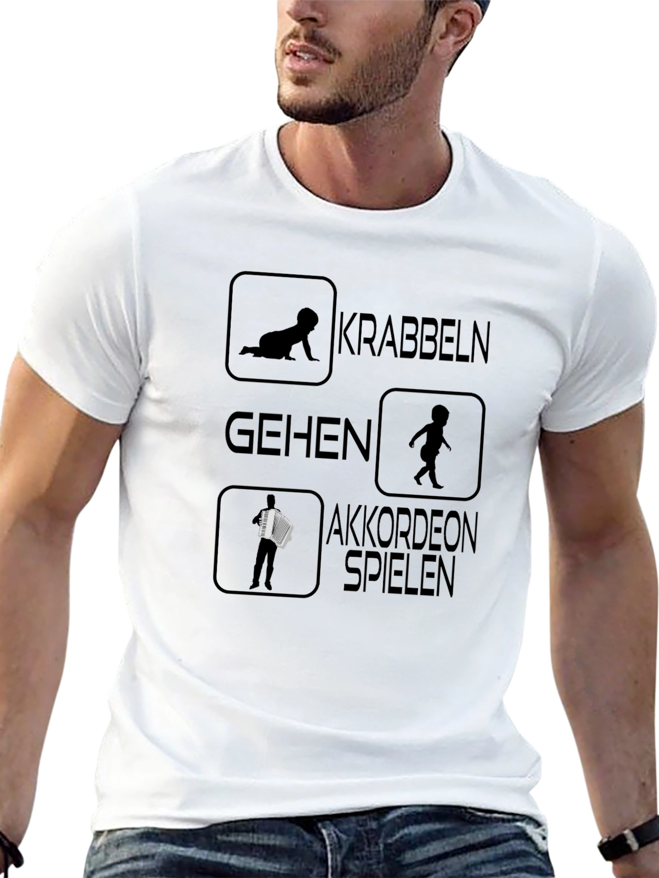 Accordion Player Black T-Shirt