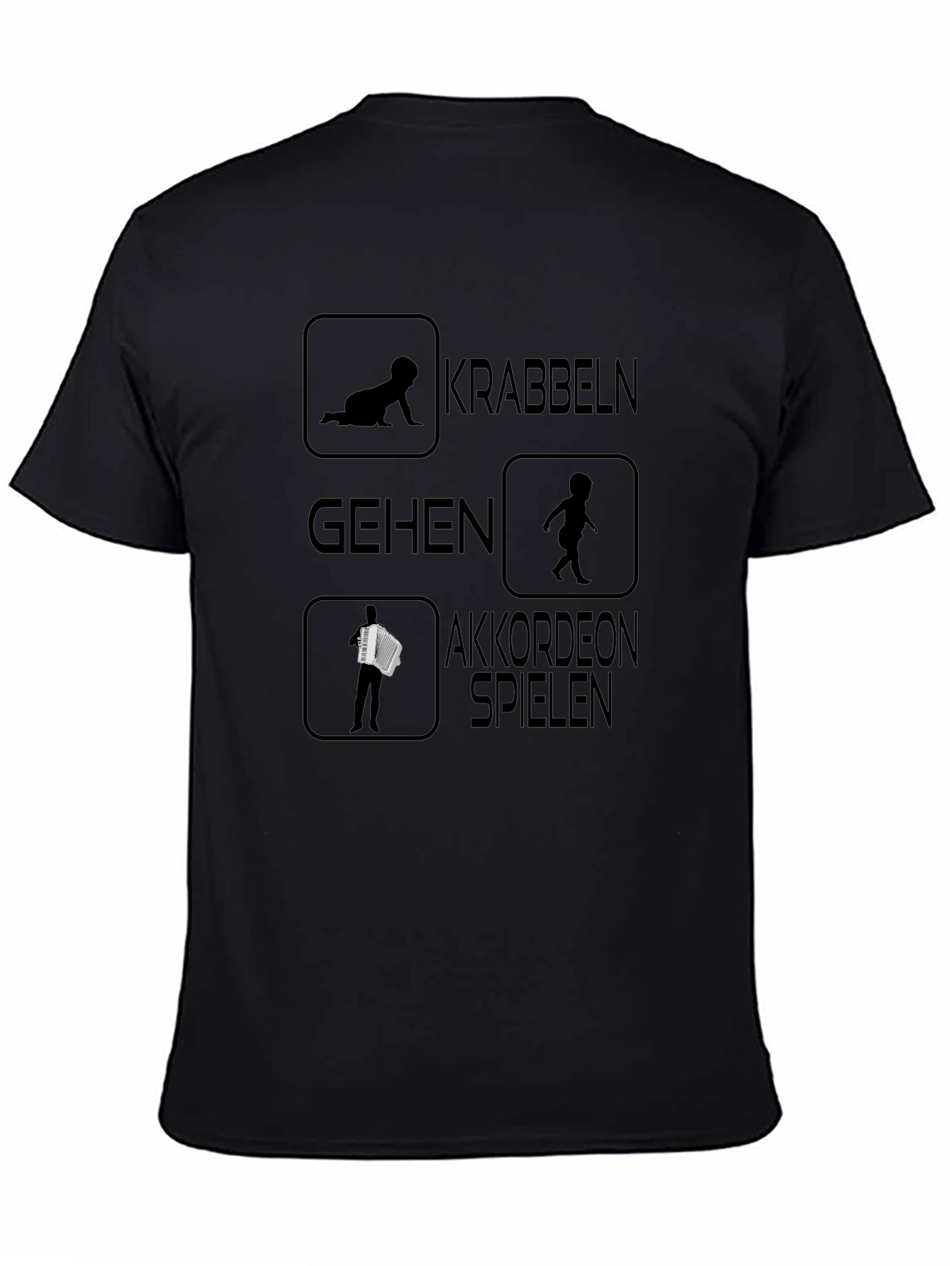 Accordion Player Black T-Shirt