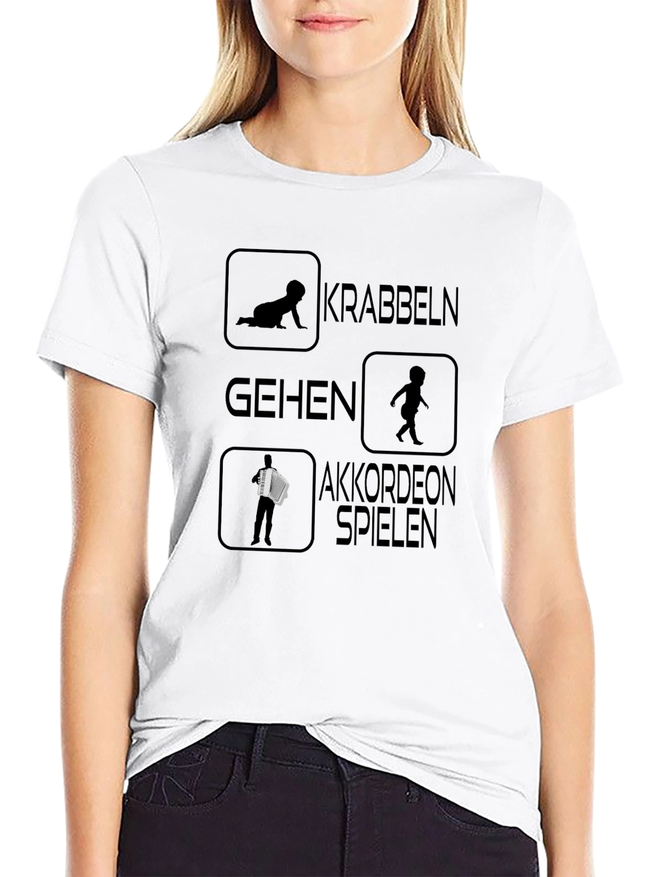Accordion Player Black T-Shirt