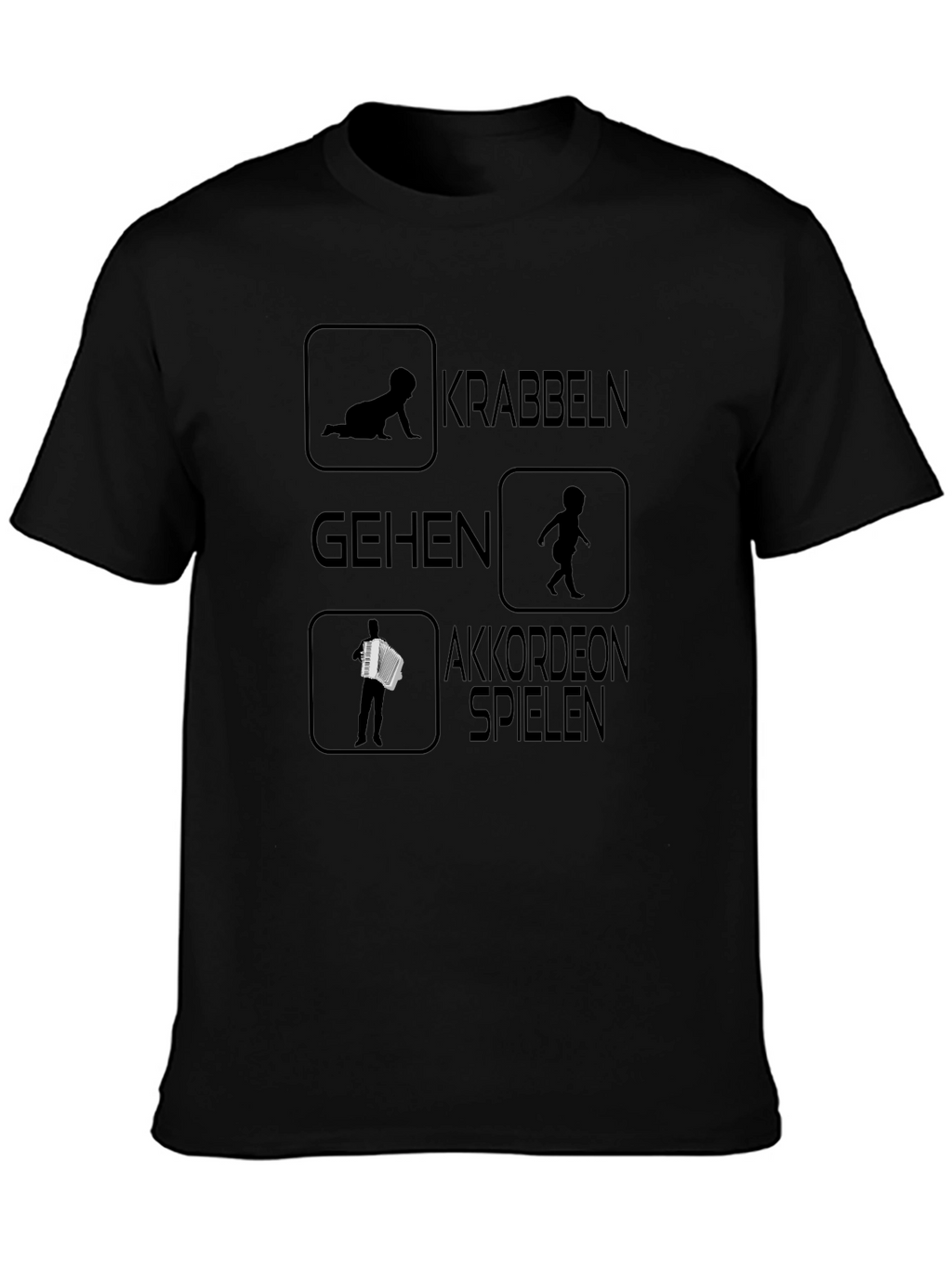 Accordion Player Black T-Shirt