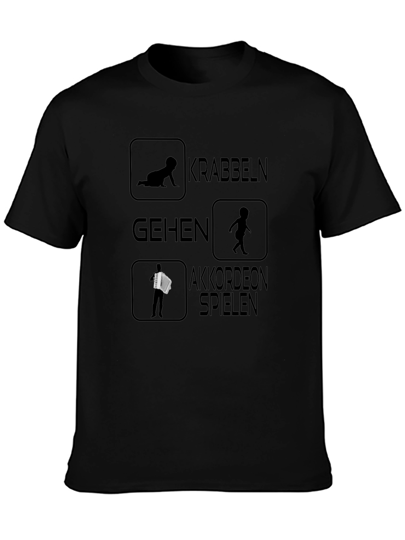 Accordion Player Black T-Shirt