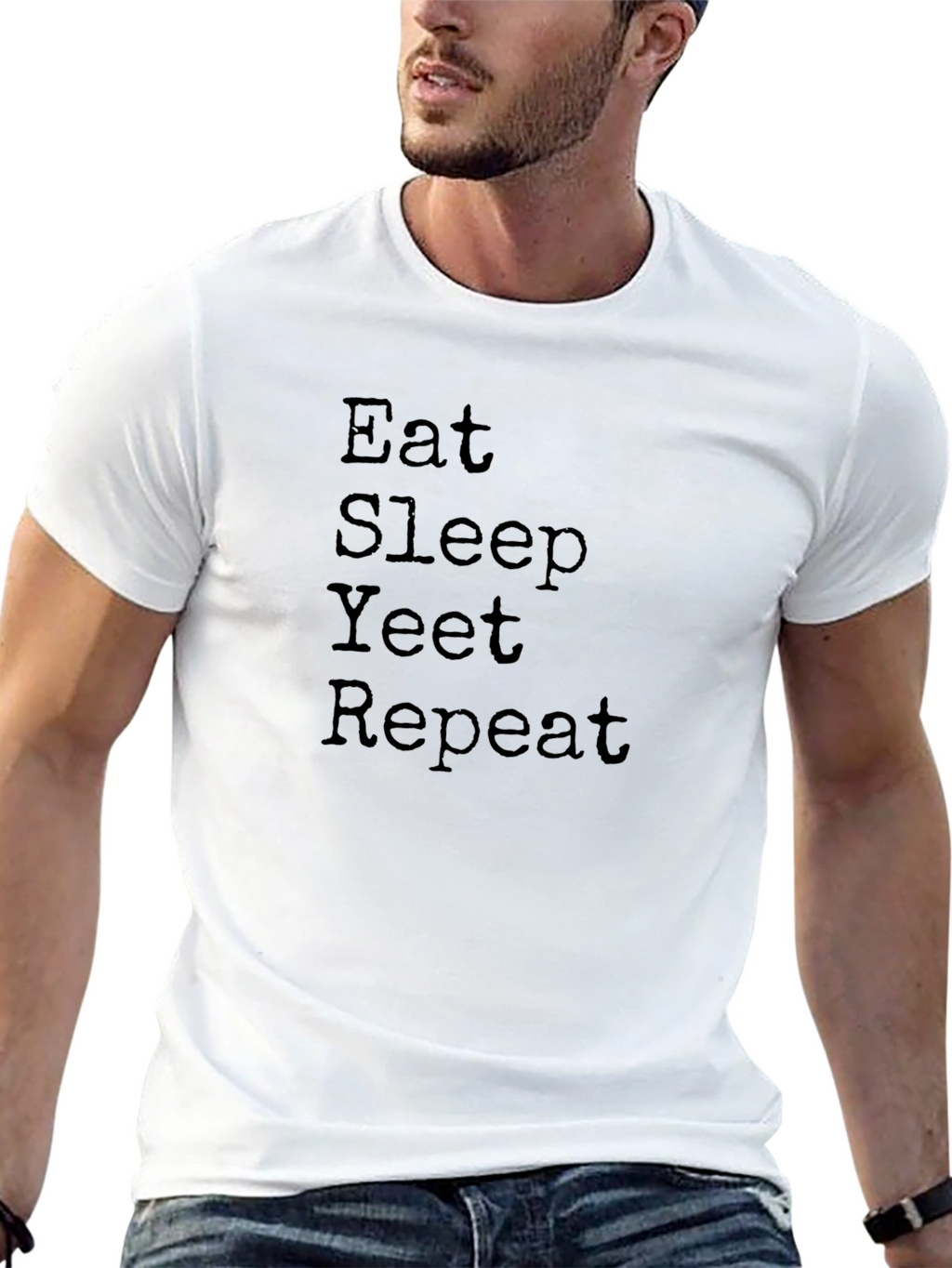Eat Sleep Yeet Repeat Black T-Shirt