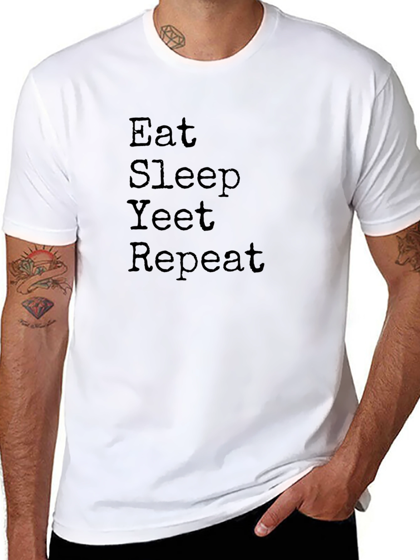 Eat Sleep Yeet Repeat Black T-Shirt