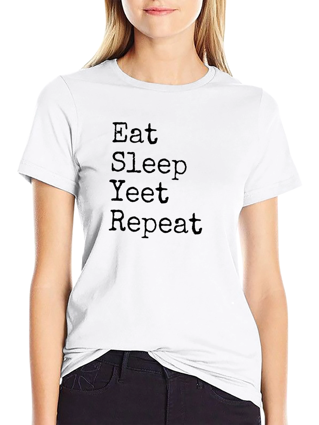 Eat Sleep Yeet Repeat Black T-Shirt