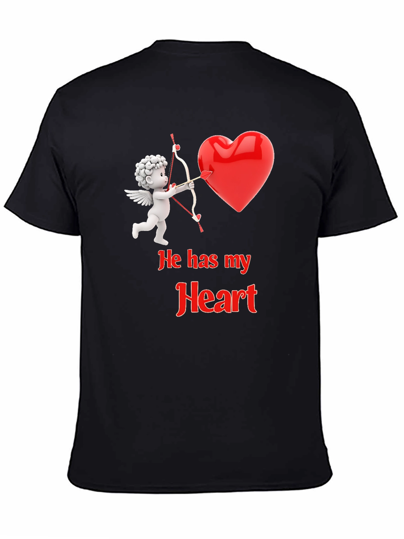 He Has My Heart Cupid Valentines T-Shirt