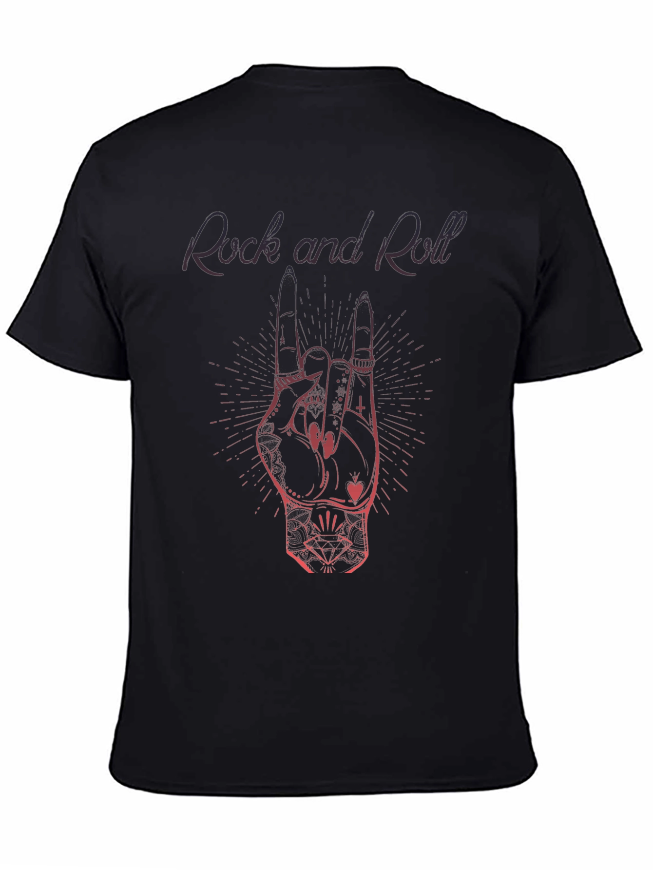 Rock and Roll Hand Sign T-Shirt - Black