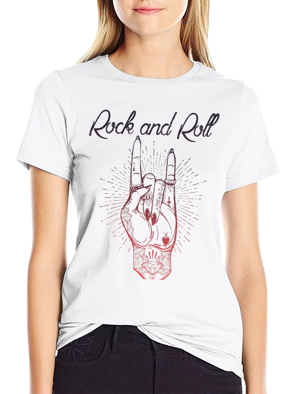 Rock and Roll Hand Sign T-Shirt - Black