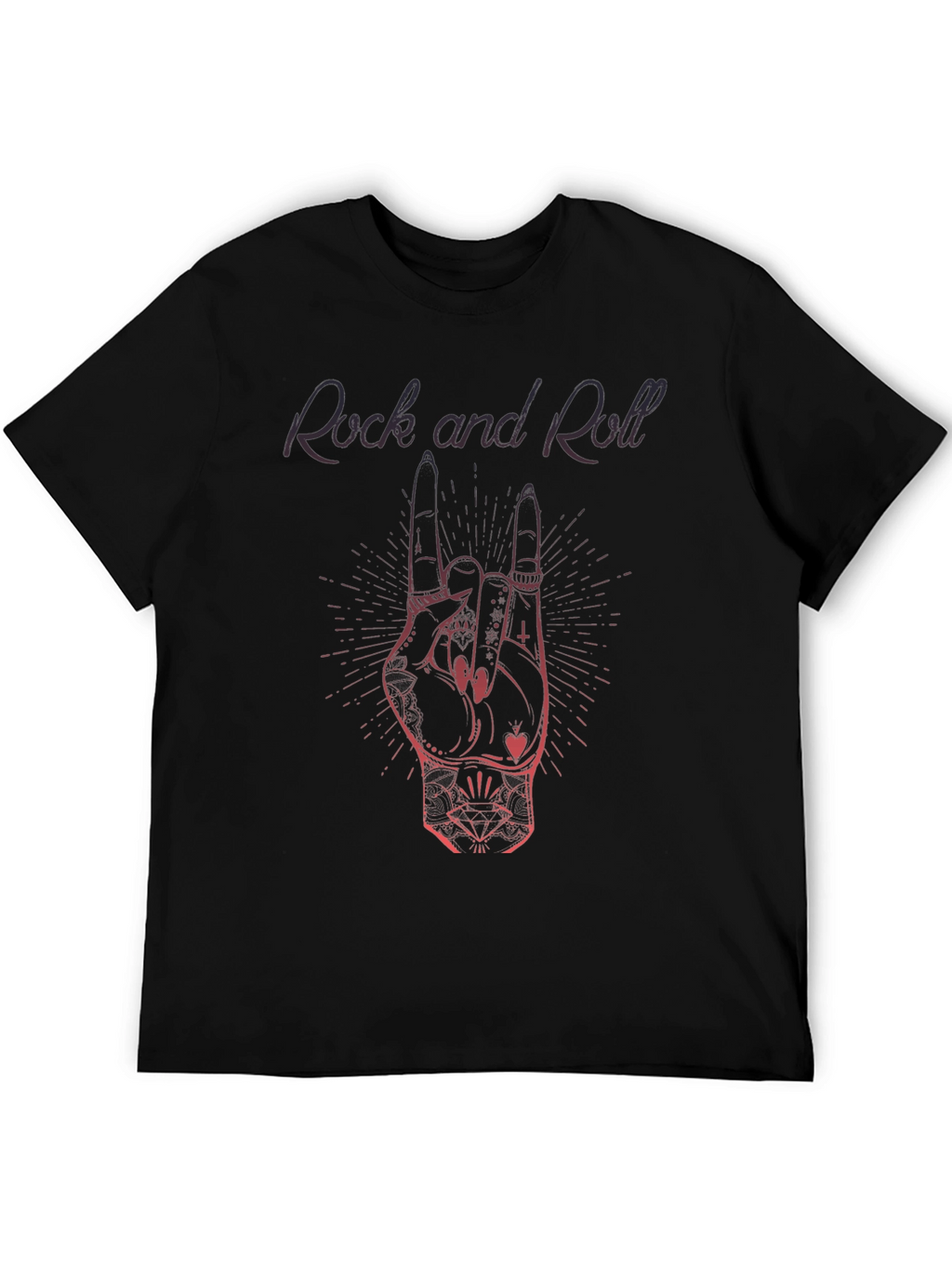 Rock and Roll Hand Sign T-Shirt - Black