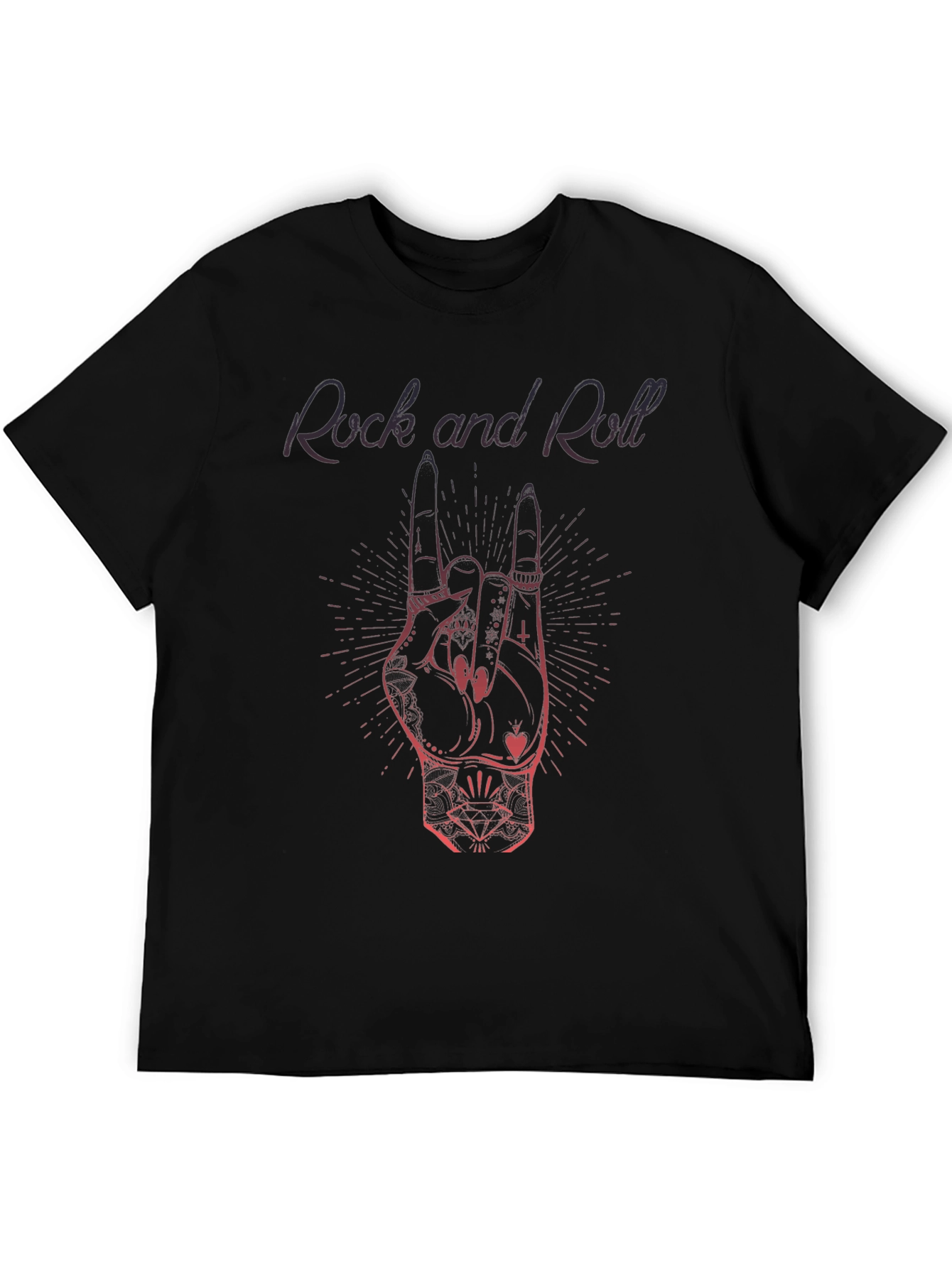 Rock and Roll Hand Sign T-Shirt - Black