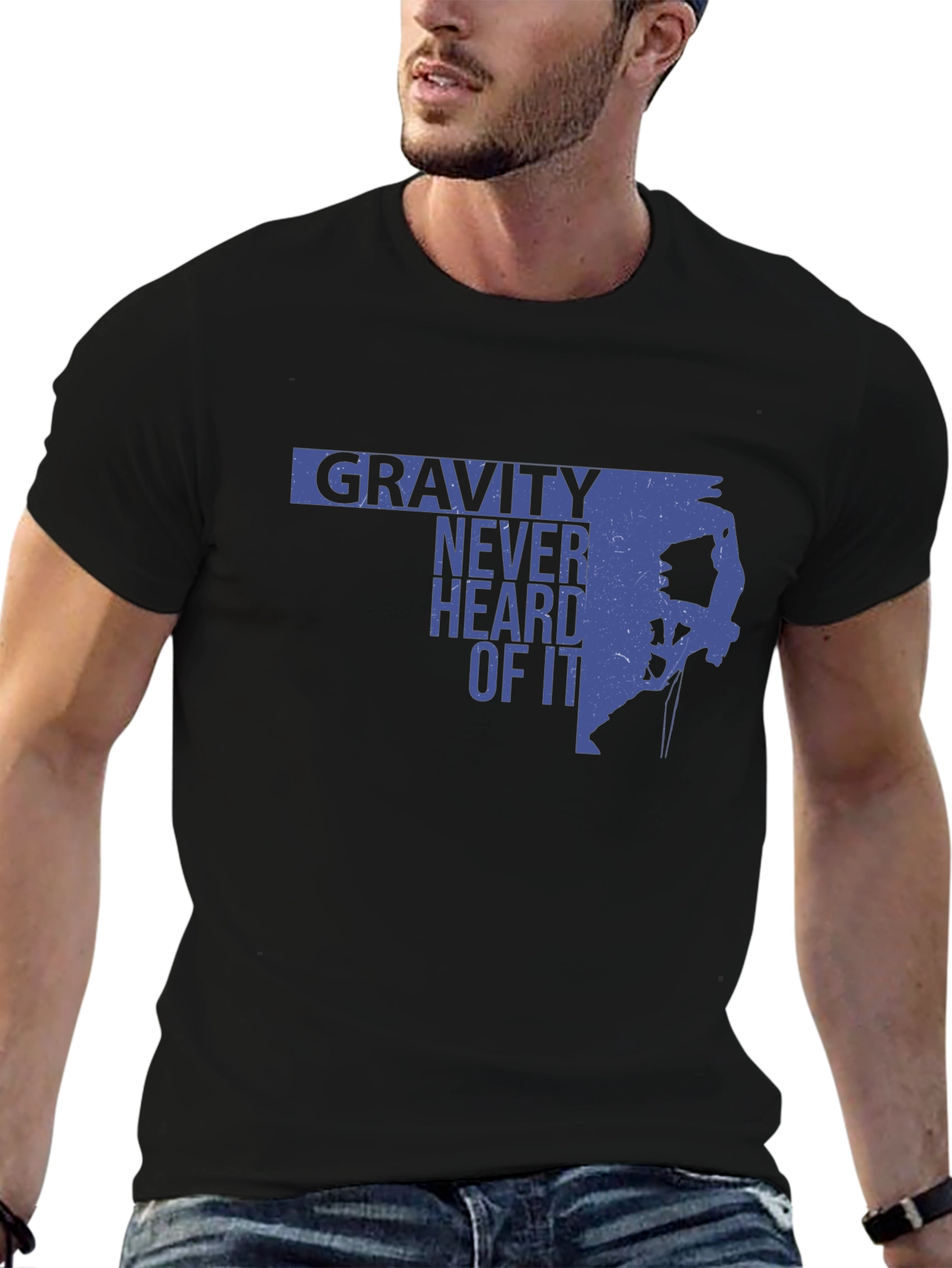 Gravity Never Heard of It Black Tee