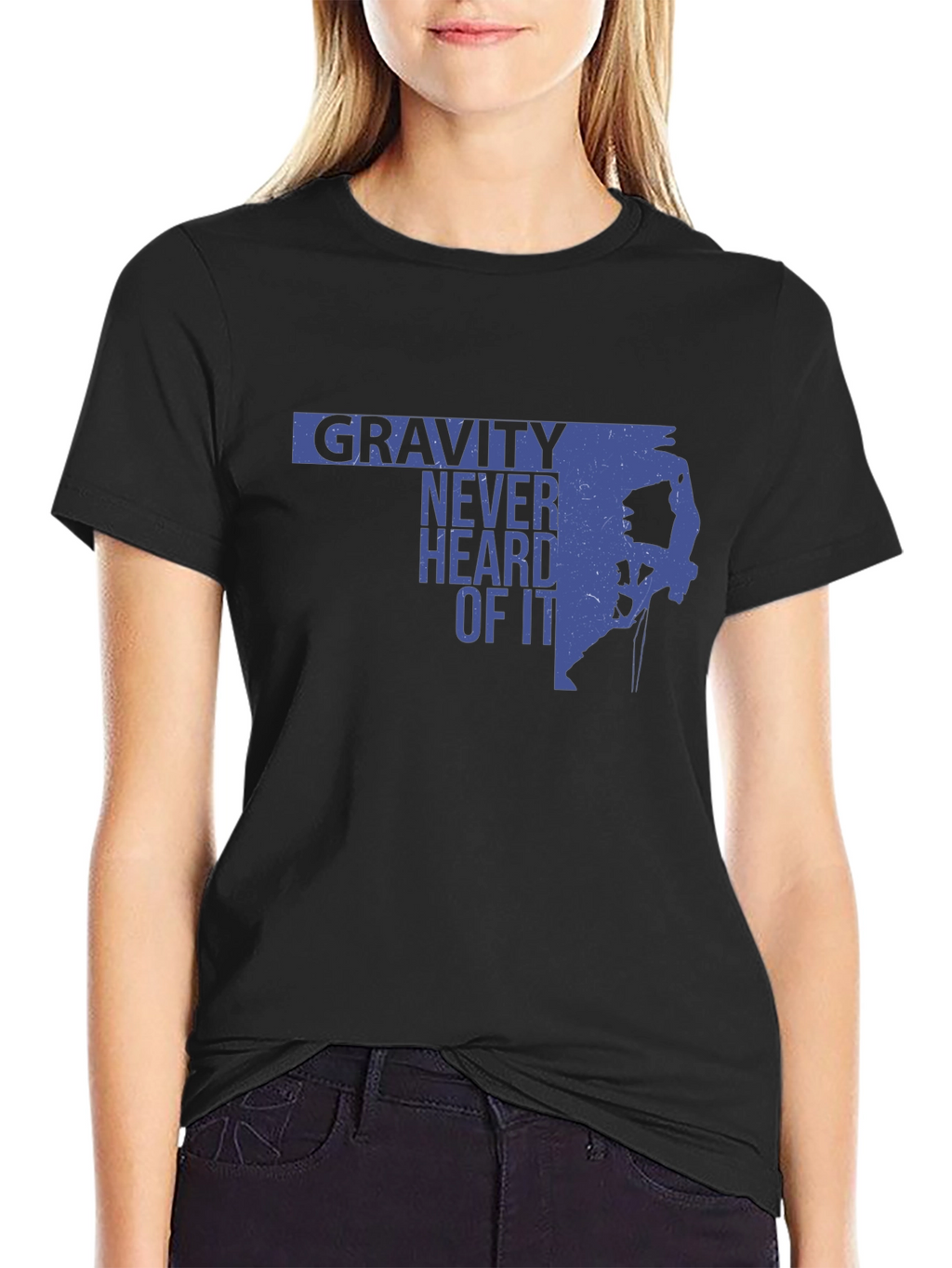 Gravity Never Heard of It Black Tee