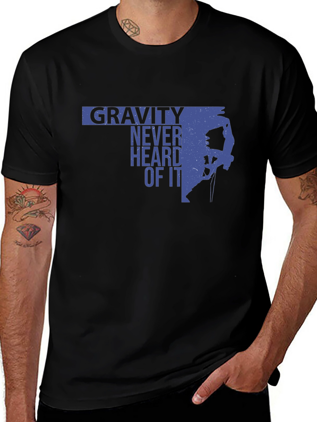 Gravity Never Heard of It Black Tee