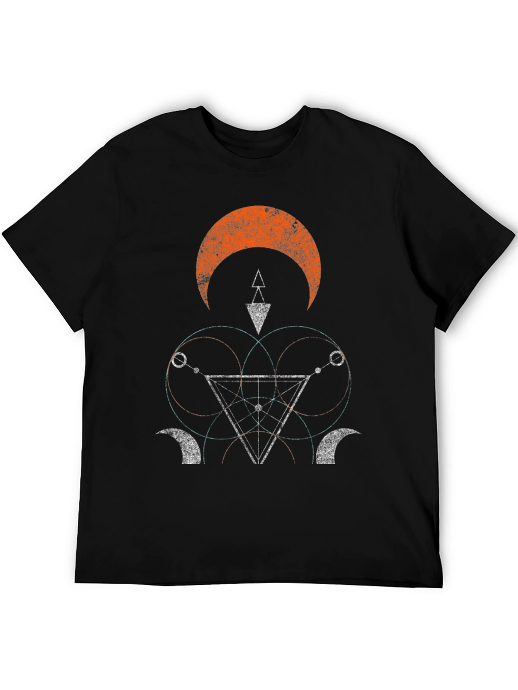 Geometric Graphic Print Black Tee