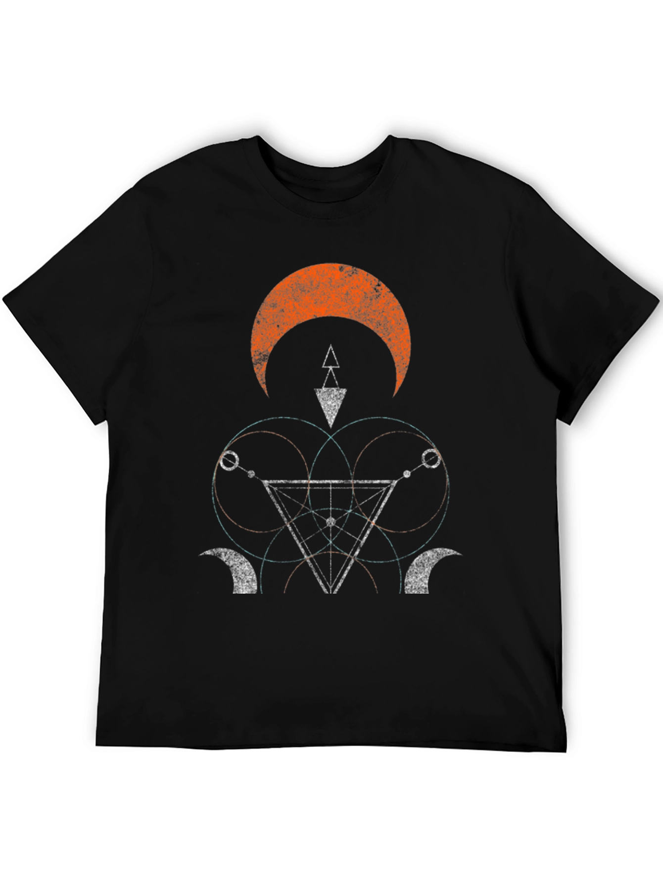 Geometric Graphic Print Black Tee