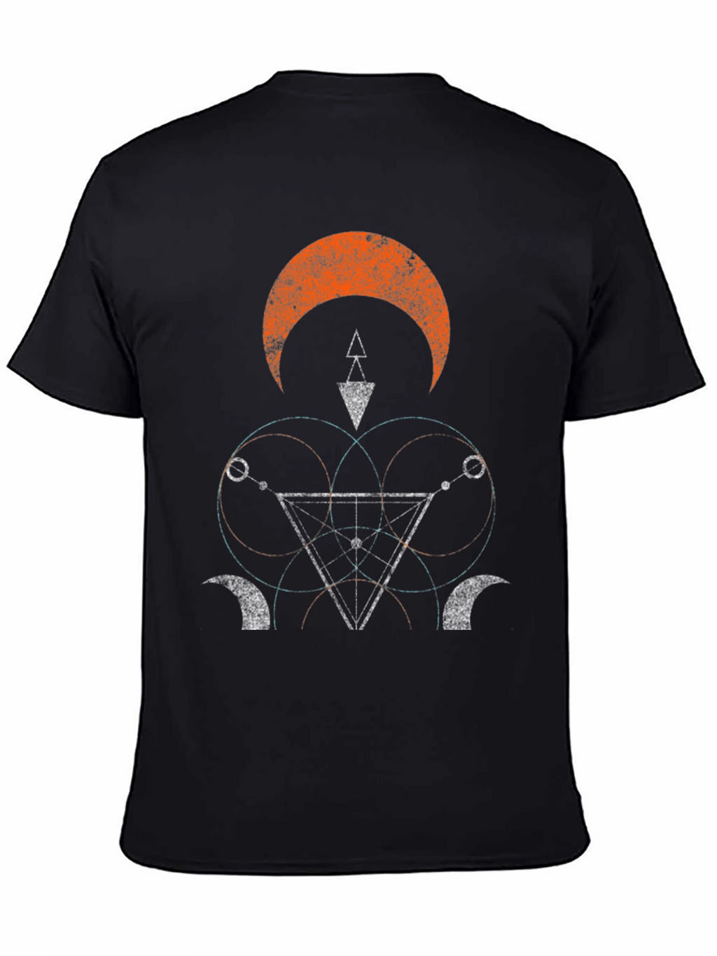 Geometric Graphic Print Black Tee