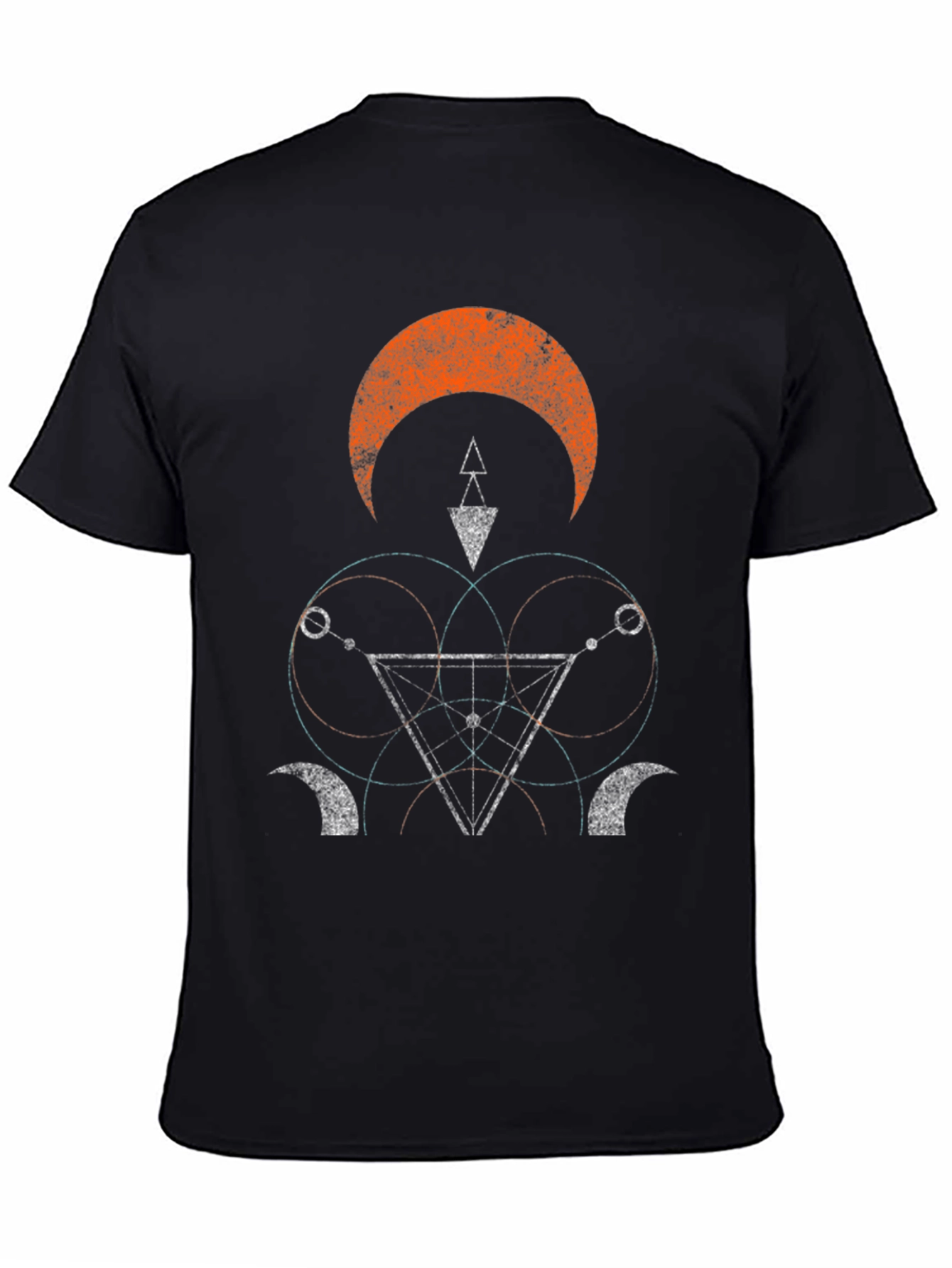 Geometric Graphic Print Black Tee