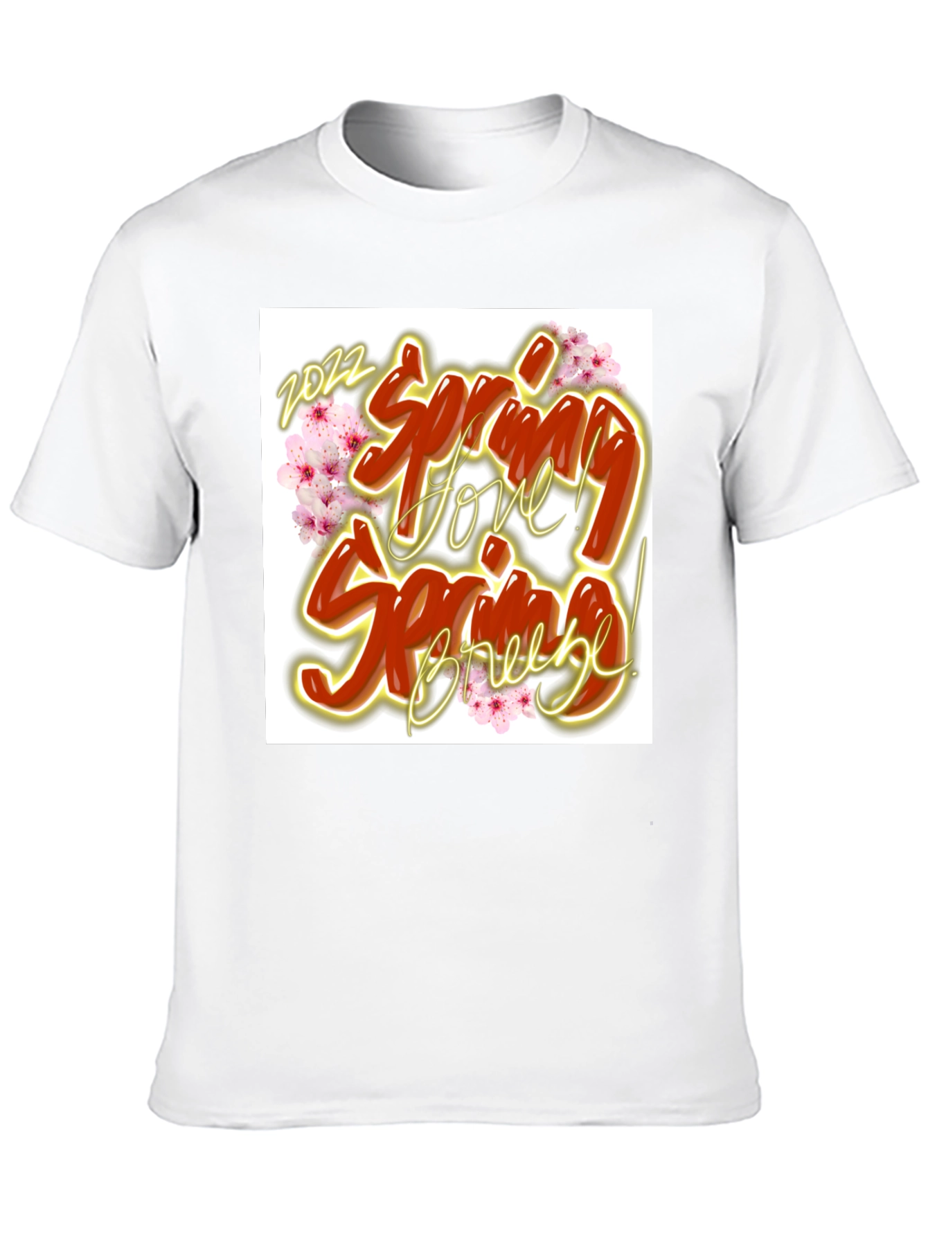 Spring Love Breeze Black Graphic T-Shirt