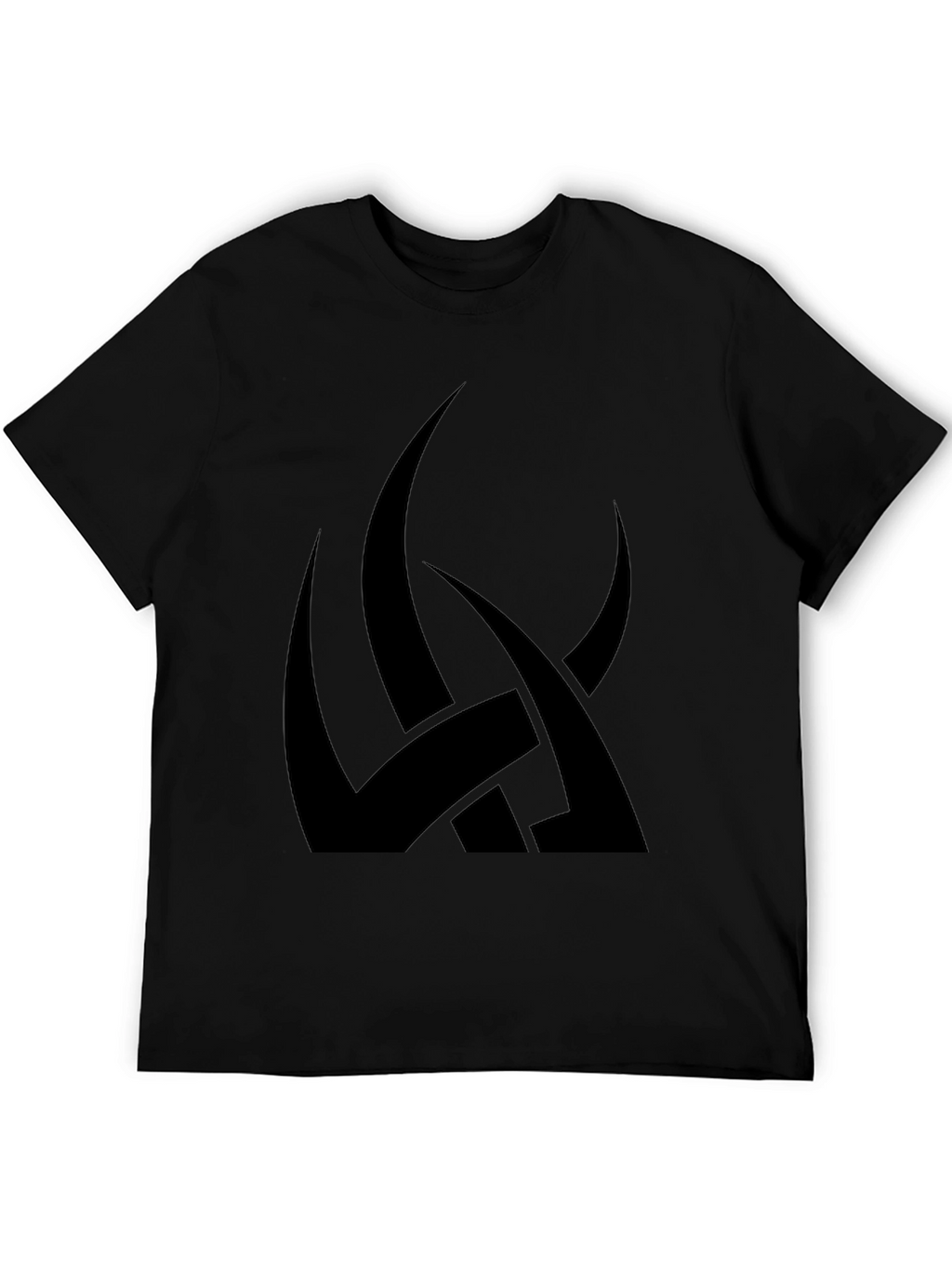 Mens Black Graphic Tee - Abstract Tribal Design