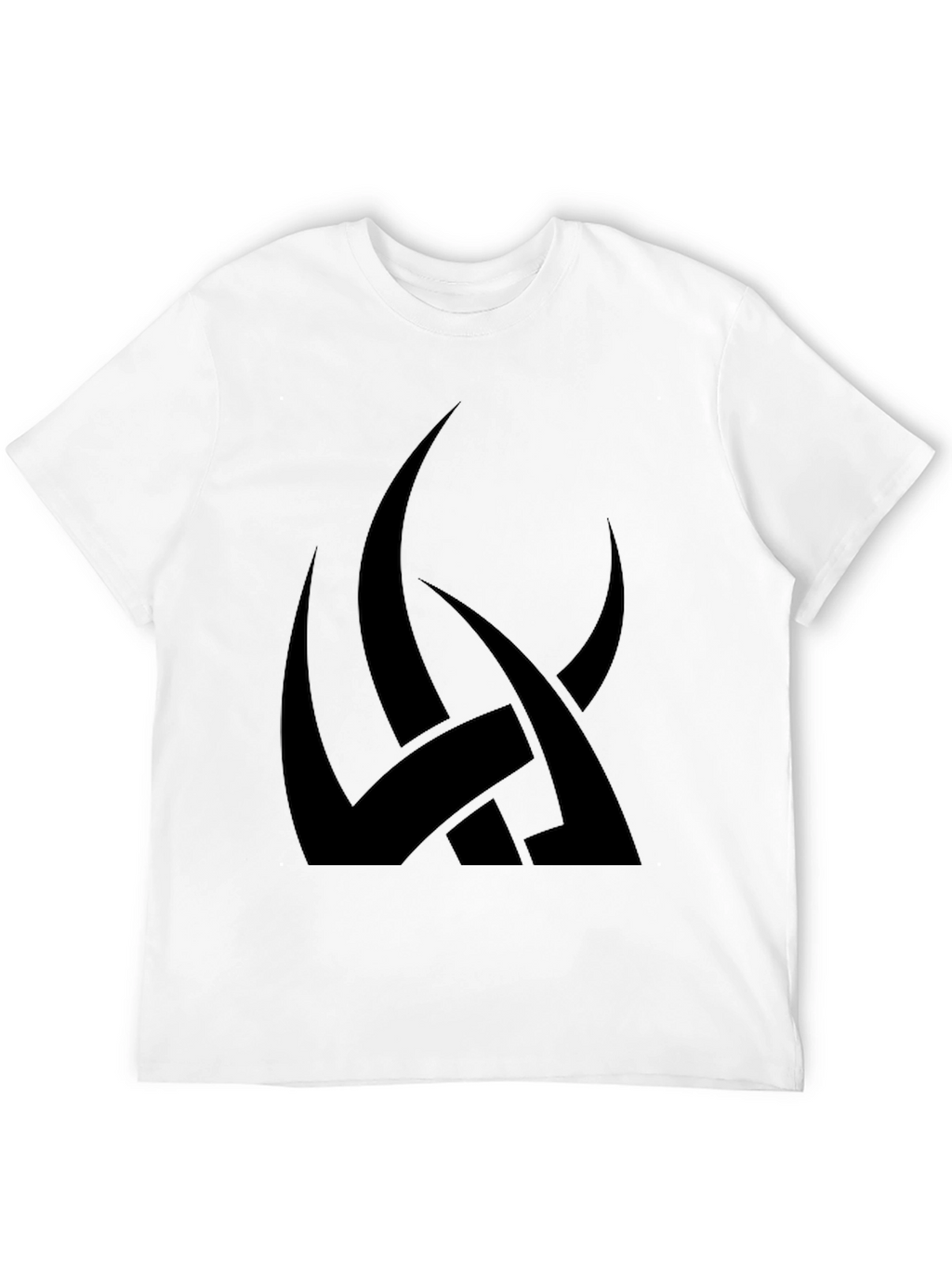 Mens Black Graphic Tee - Abstract Tribal Design