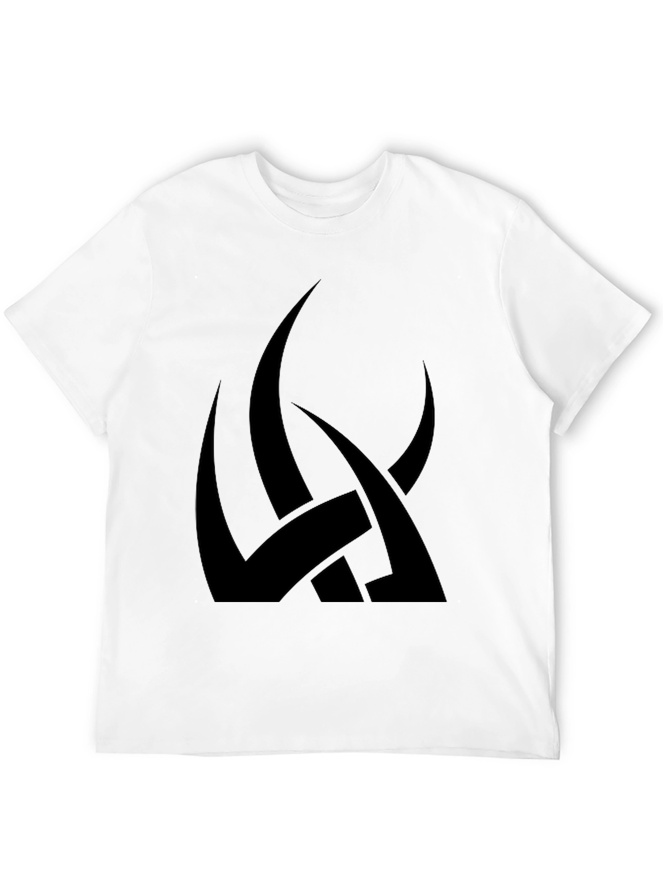 Mens Black Graphic Tee - Abstract Tribal Design