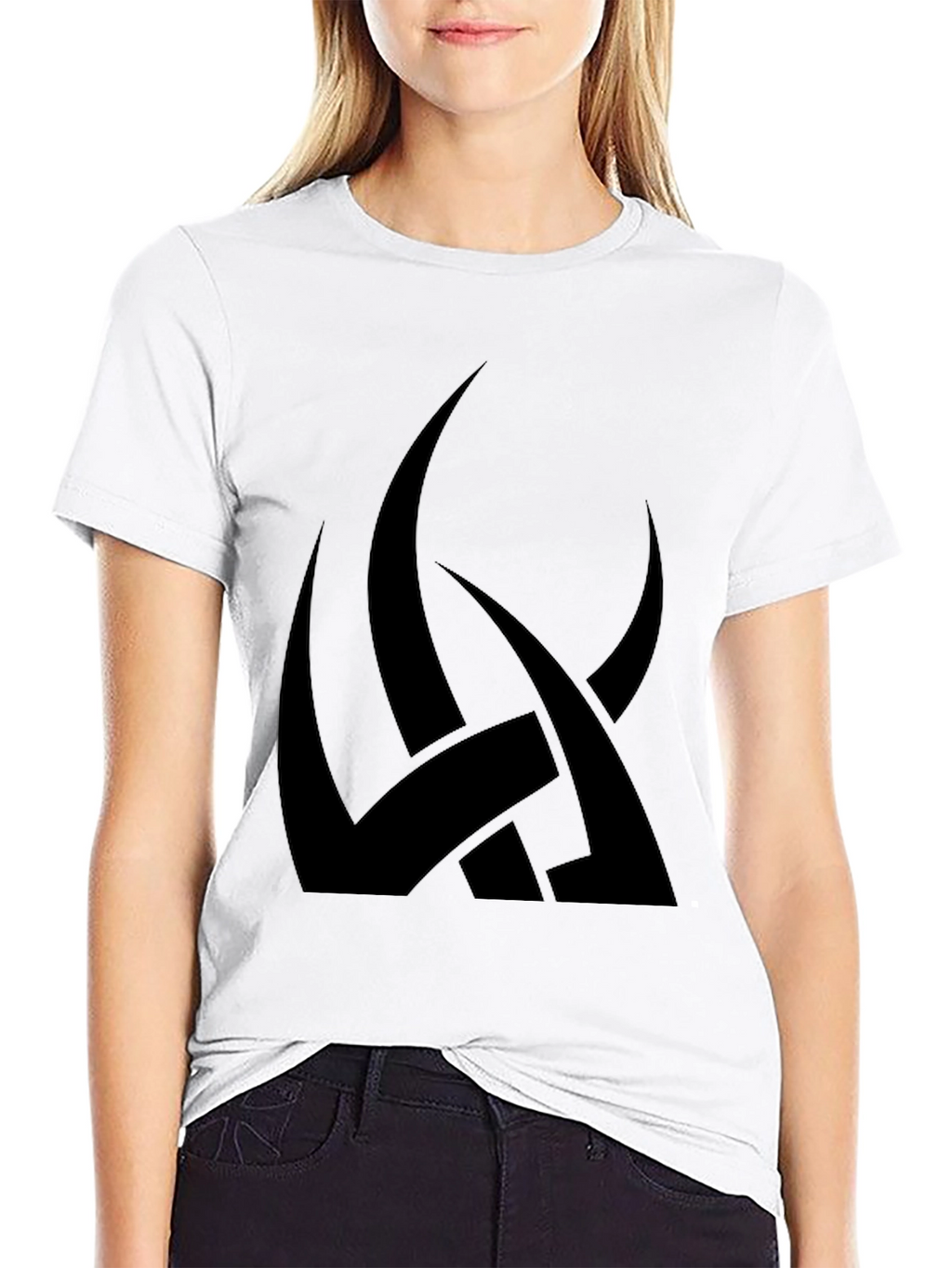 Mens Black Graphic Tee - Abstract Tribal Design