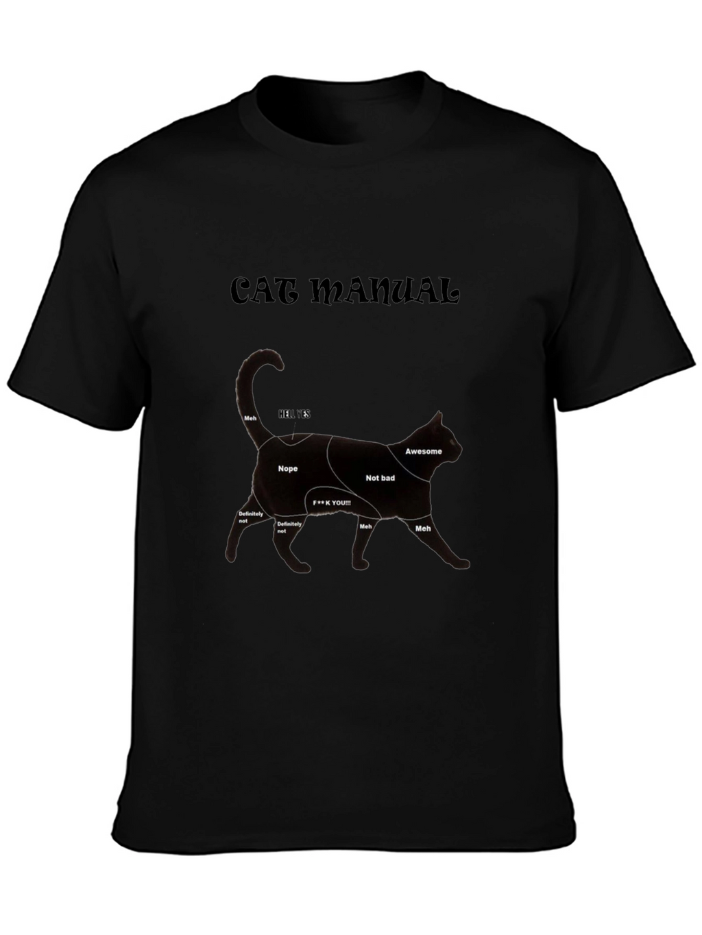 Cat Manual Black T-Shirt