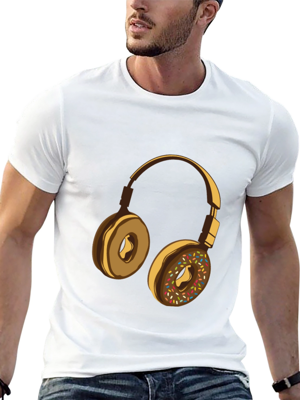 Donut Headphones Graphic Tee - Music Lovers Shirt