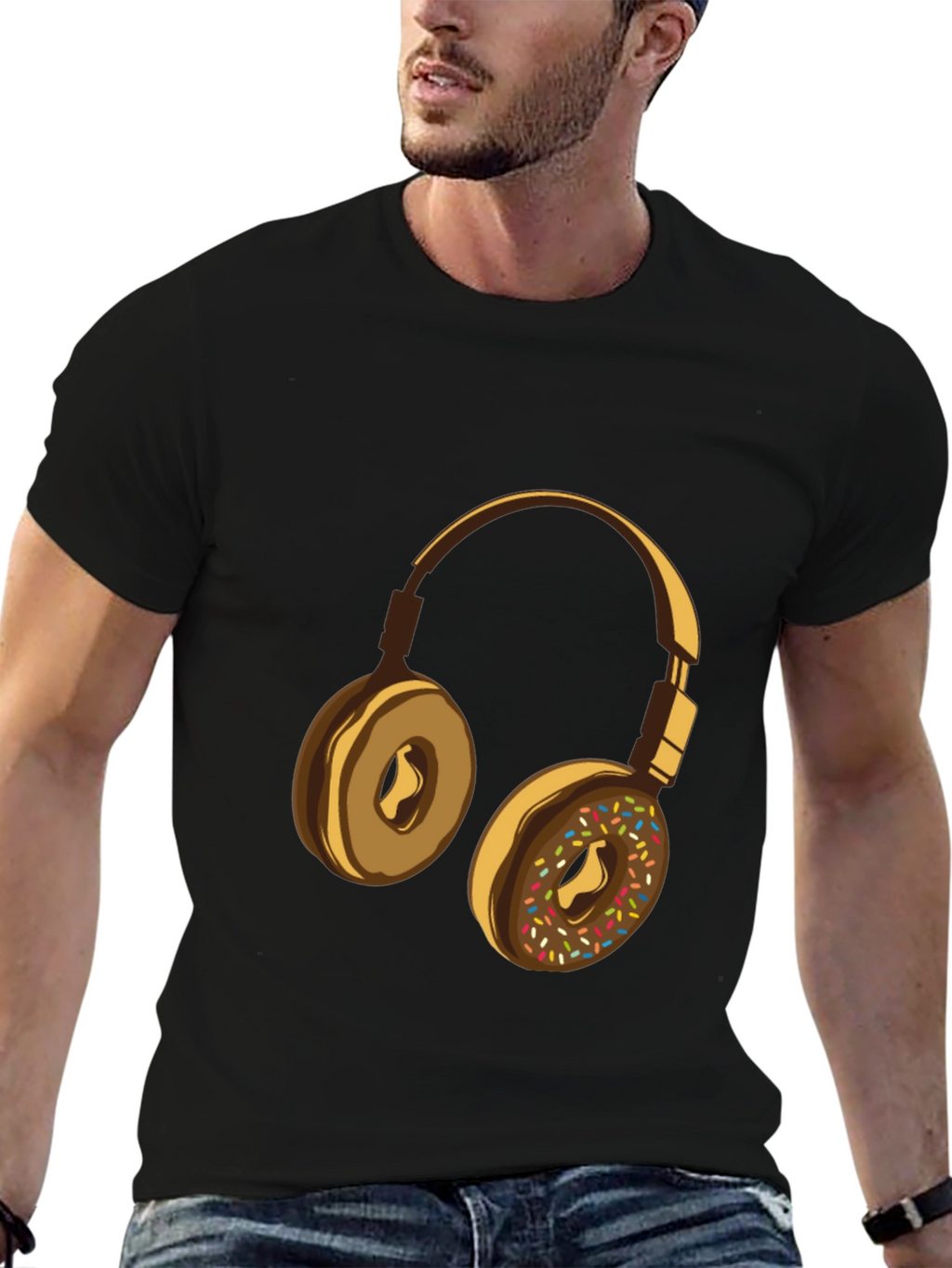Donut Headphones Graphic Tee - Music Lovers Shirt