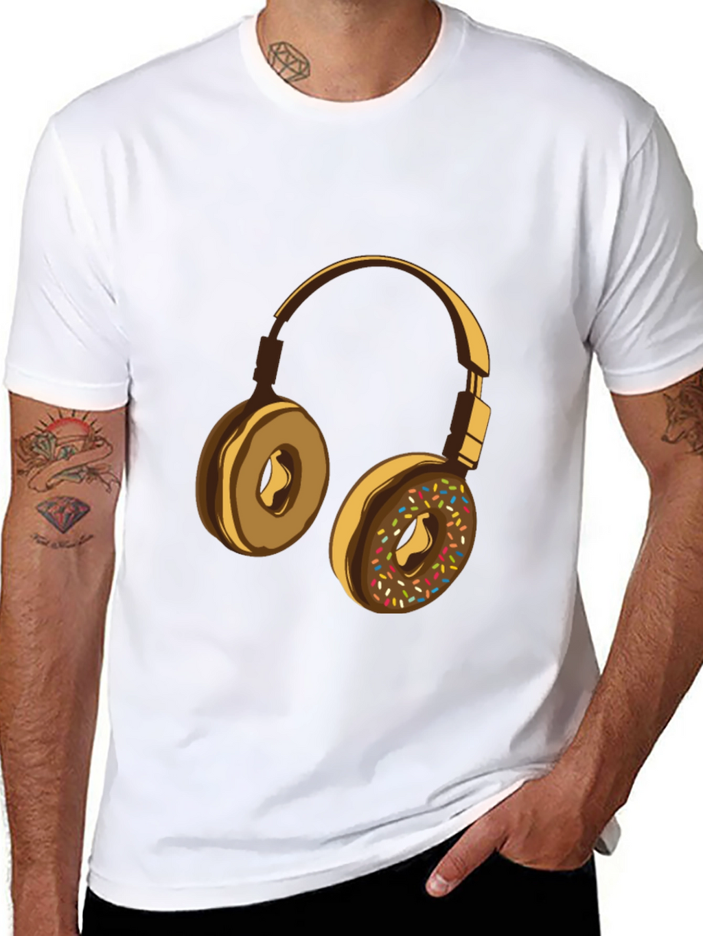 Donut Headphones Graphic Tee - Music Lovers Shirt