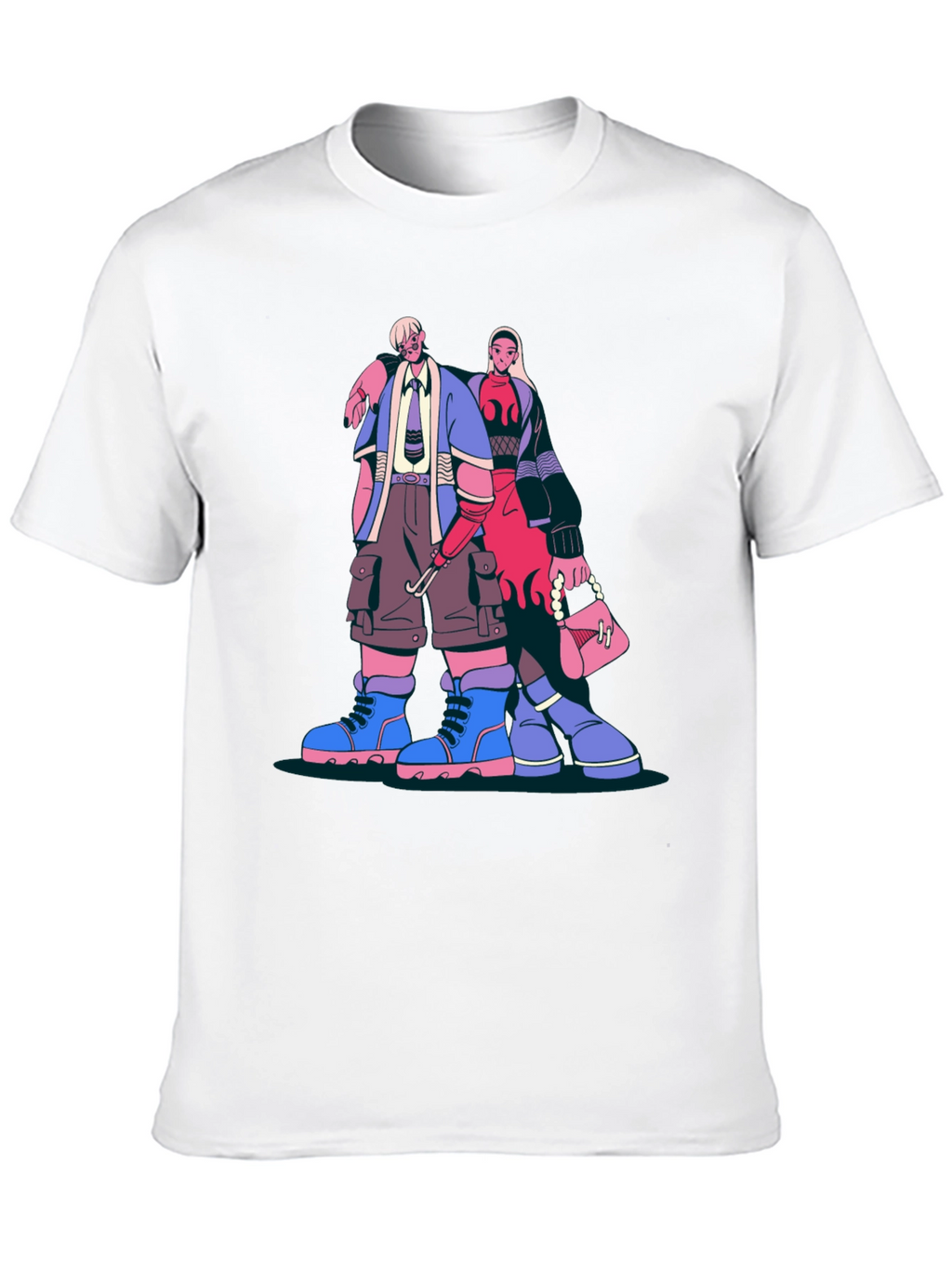 Trendy Cartoon Graphic Print Black T-Shirt