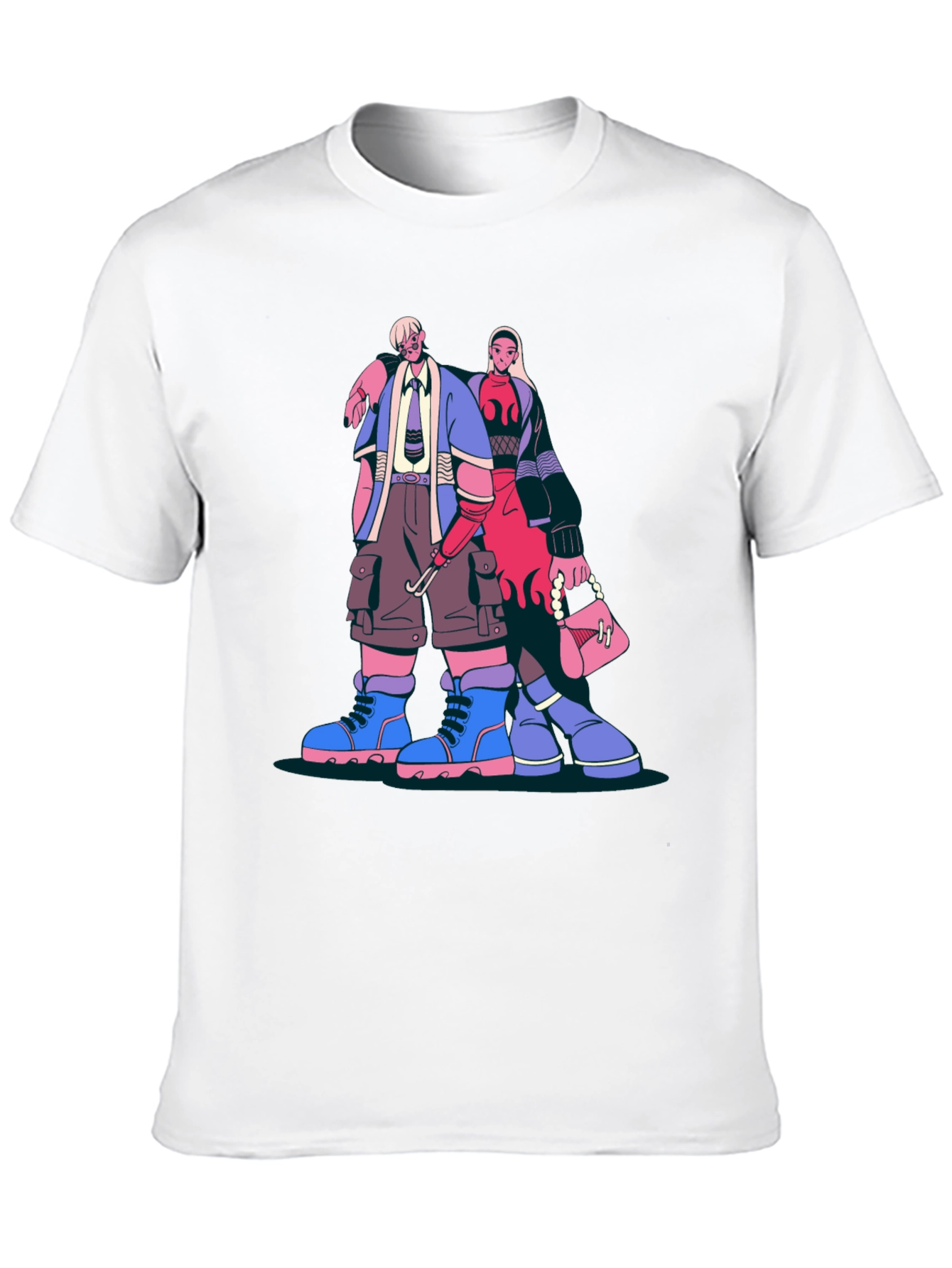 Trendy Cartoon Graphic Print Black T-Shirt