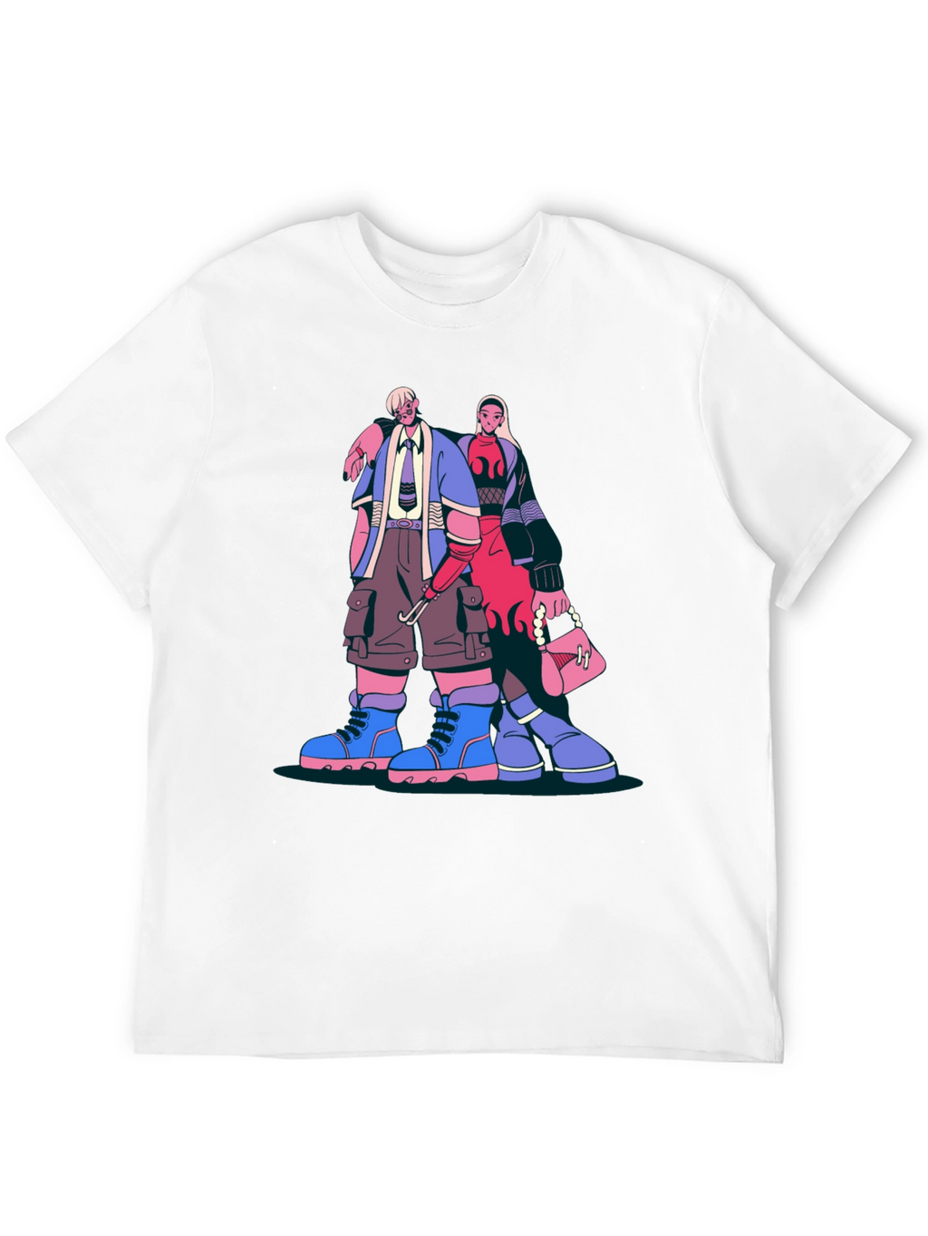 Trendy Cartoon Graphic Print Black T-Shirt