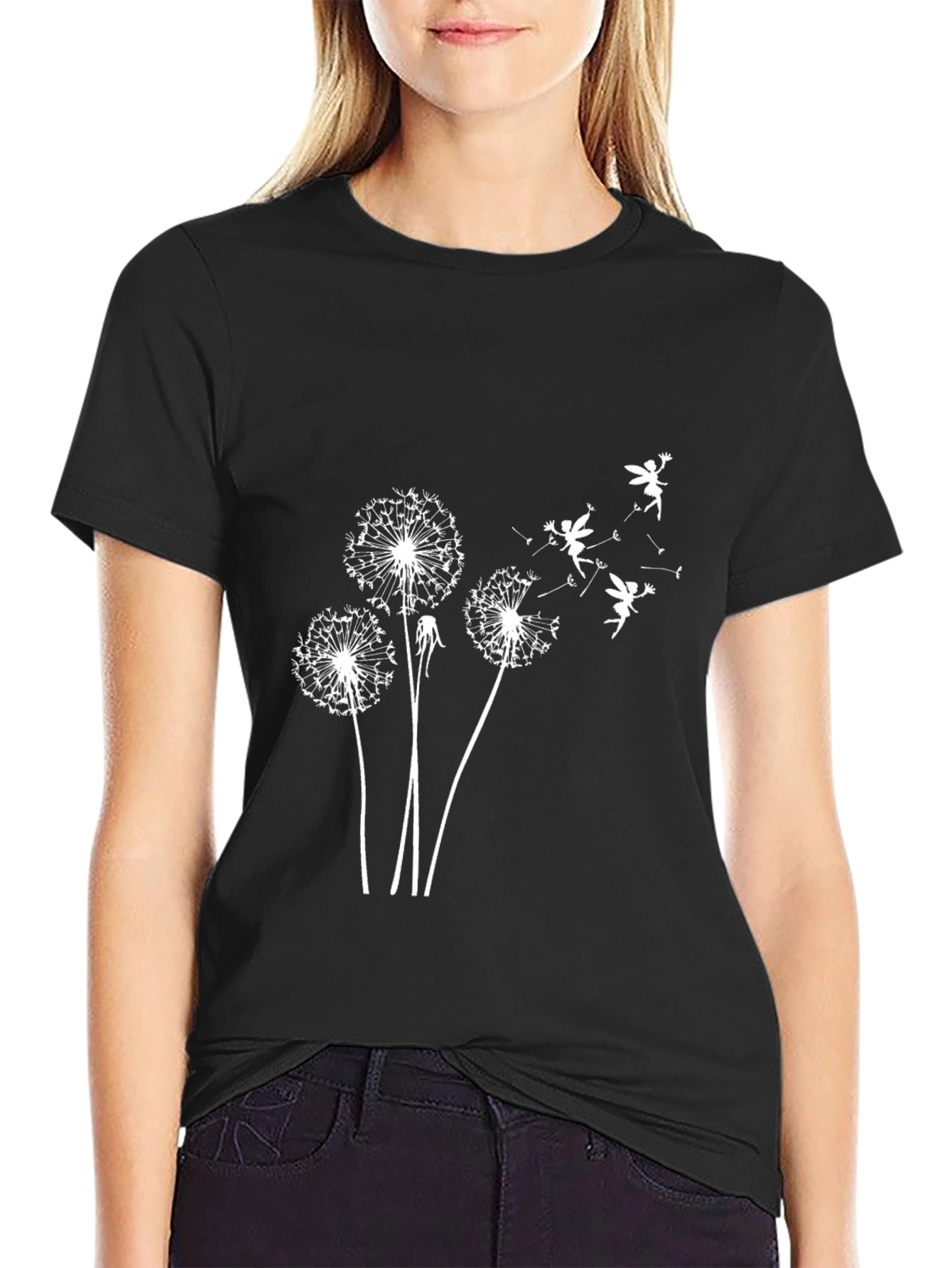 Dandelion Fairy Black Graphic Tee