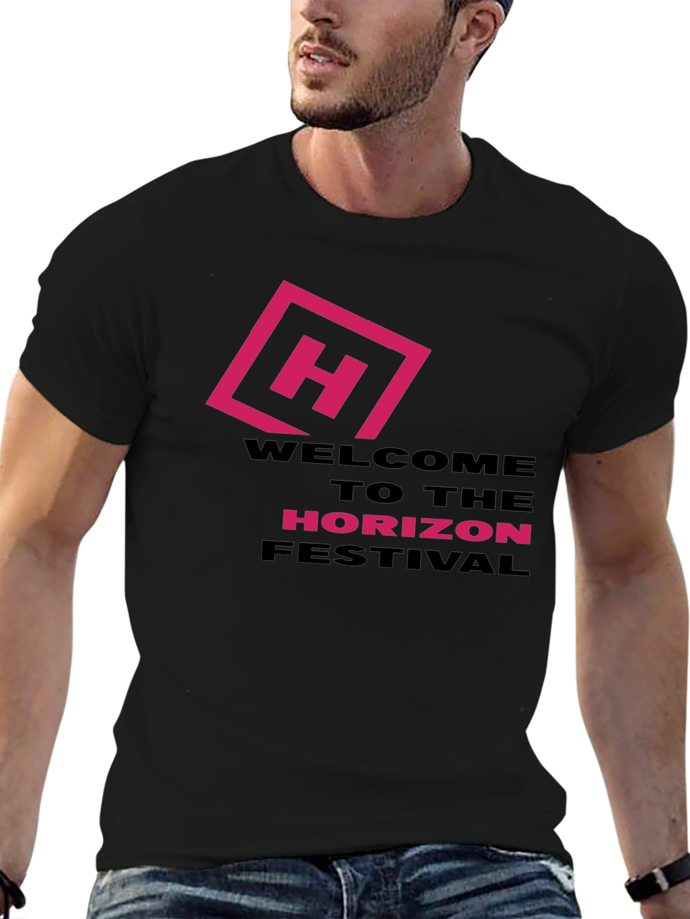 Horizon Festival Graphic Tee - Black Cotton
