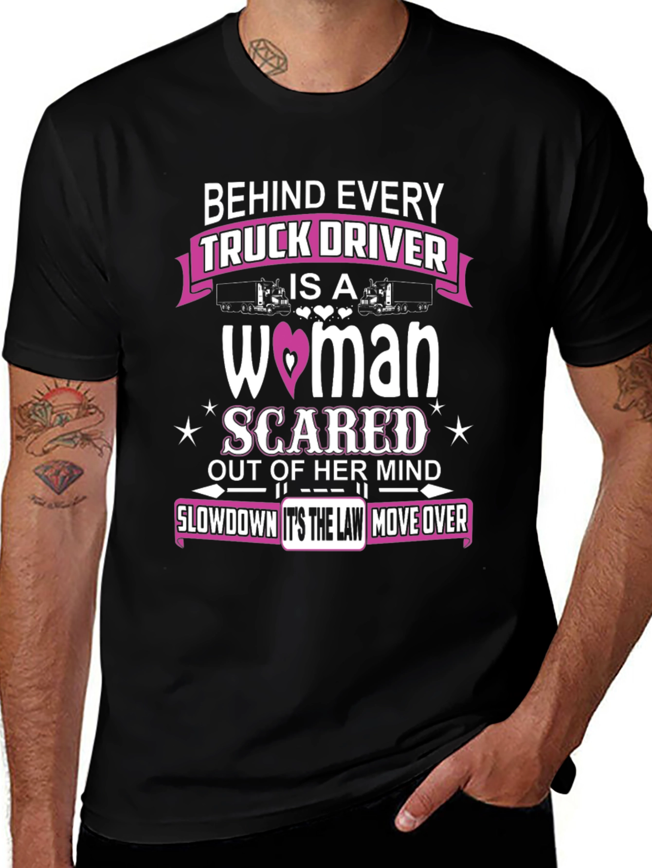 Trucker Wife Graphic Tee - Scared Out of Her Mind