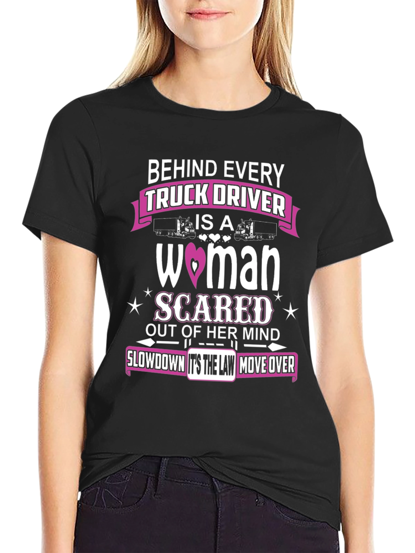 Trucker Wife Graphic Tee - Scared Out of Her Mind