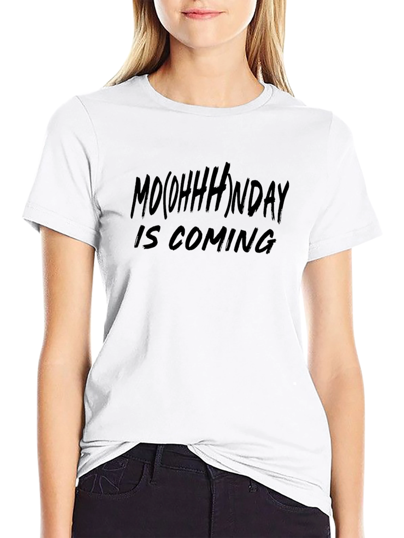 Mo(ohhh)nday is Coming Black T-Shirt