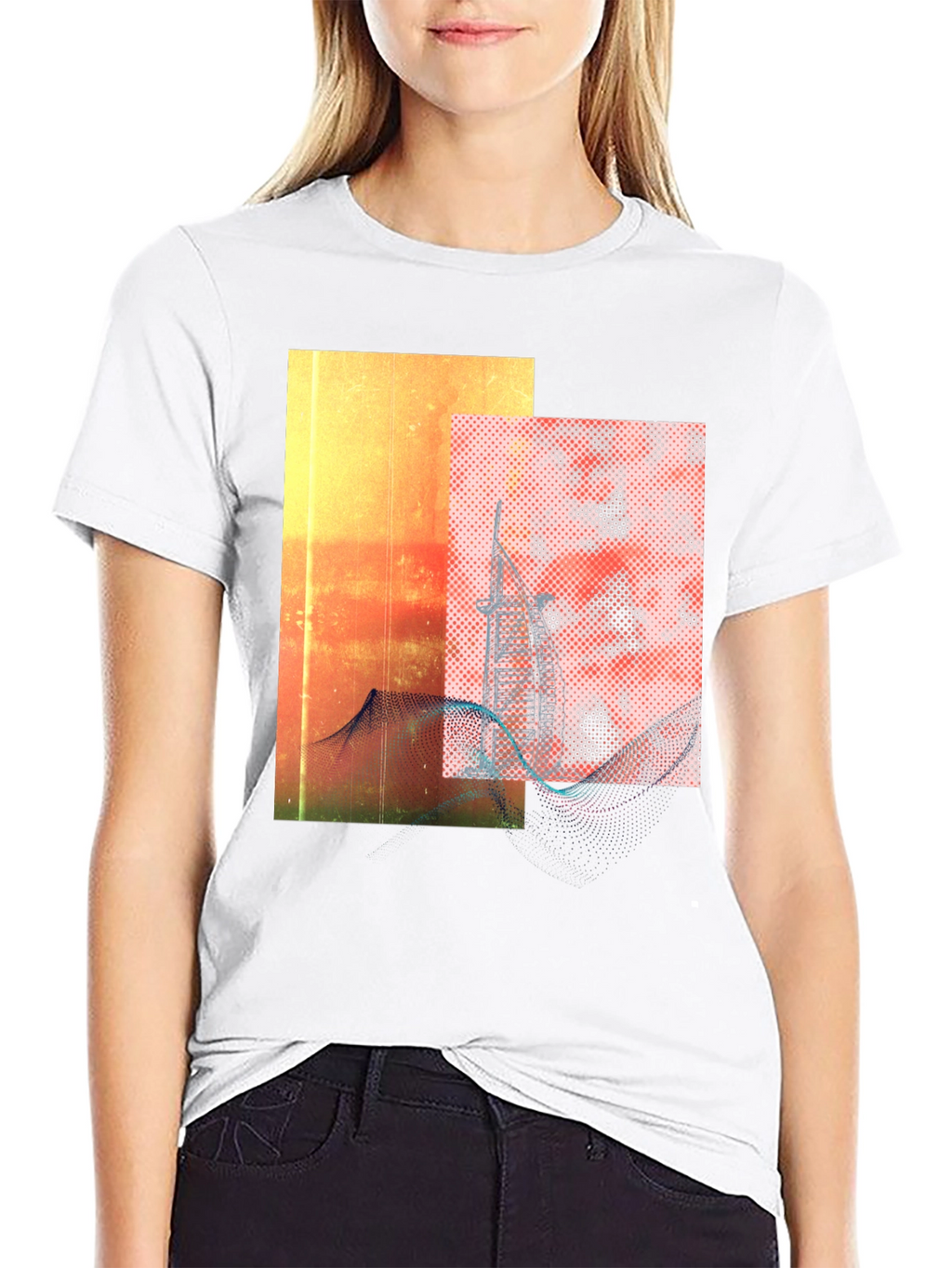 Abstract Graphic Black Tee